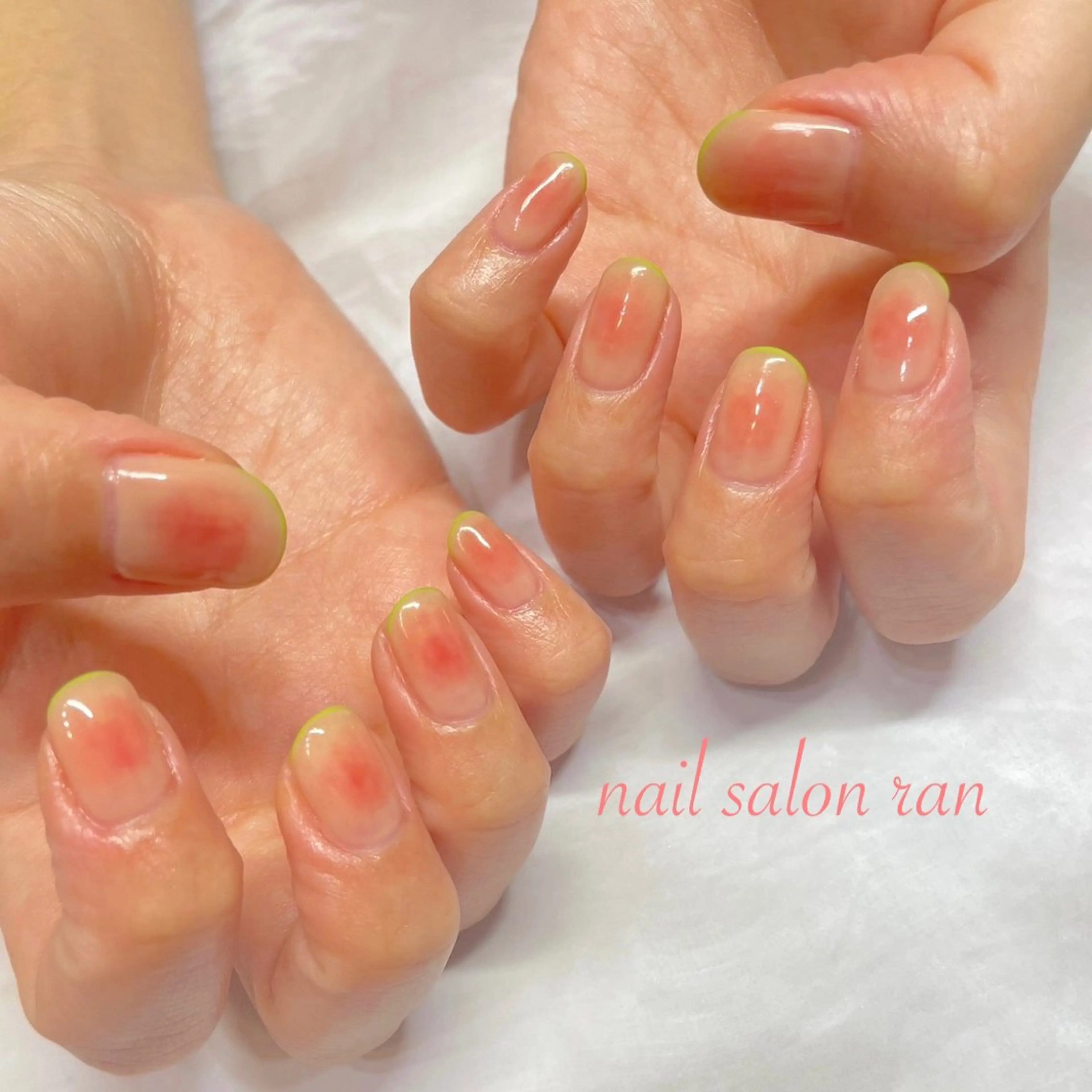 ネイル チークネイル ピンク ハンドネイル ハンドケア nailsalon ranのネイルデザイン