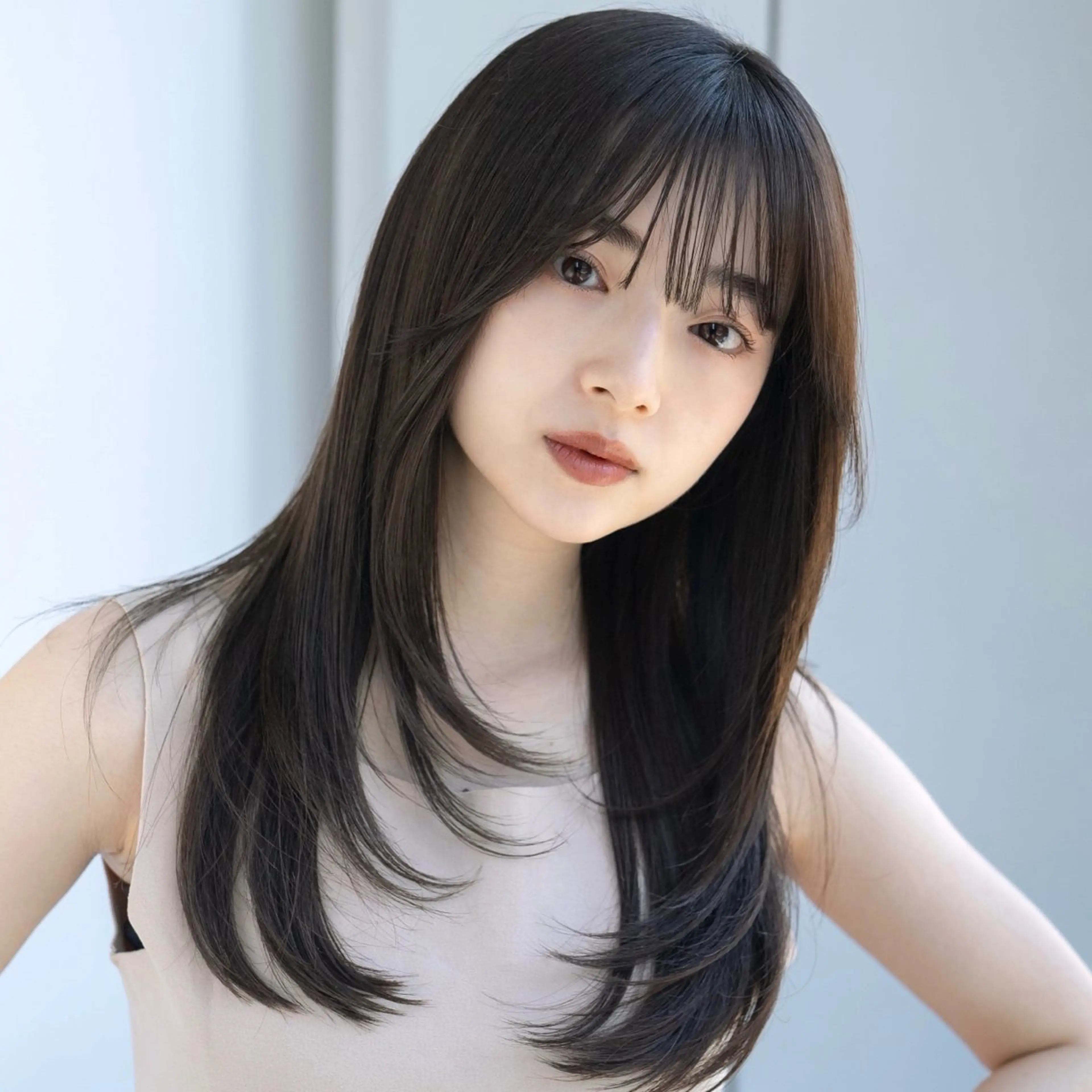 ロング カット ヘアセット AIN.ANLY.所属・｜顔まわりカット× フェイスレイヤー｜のヘアスタイル