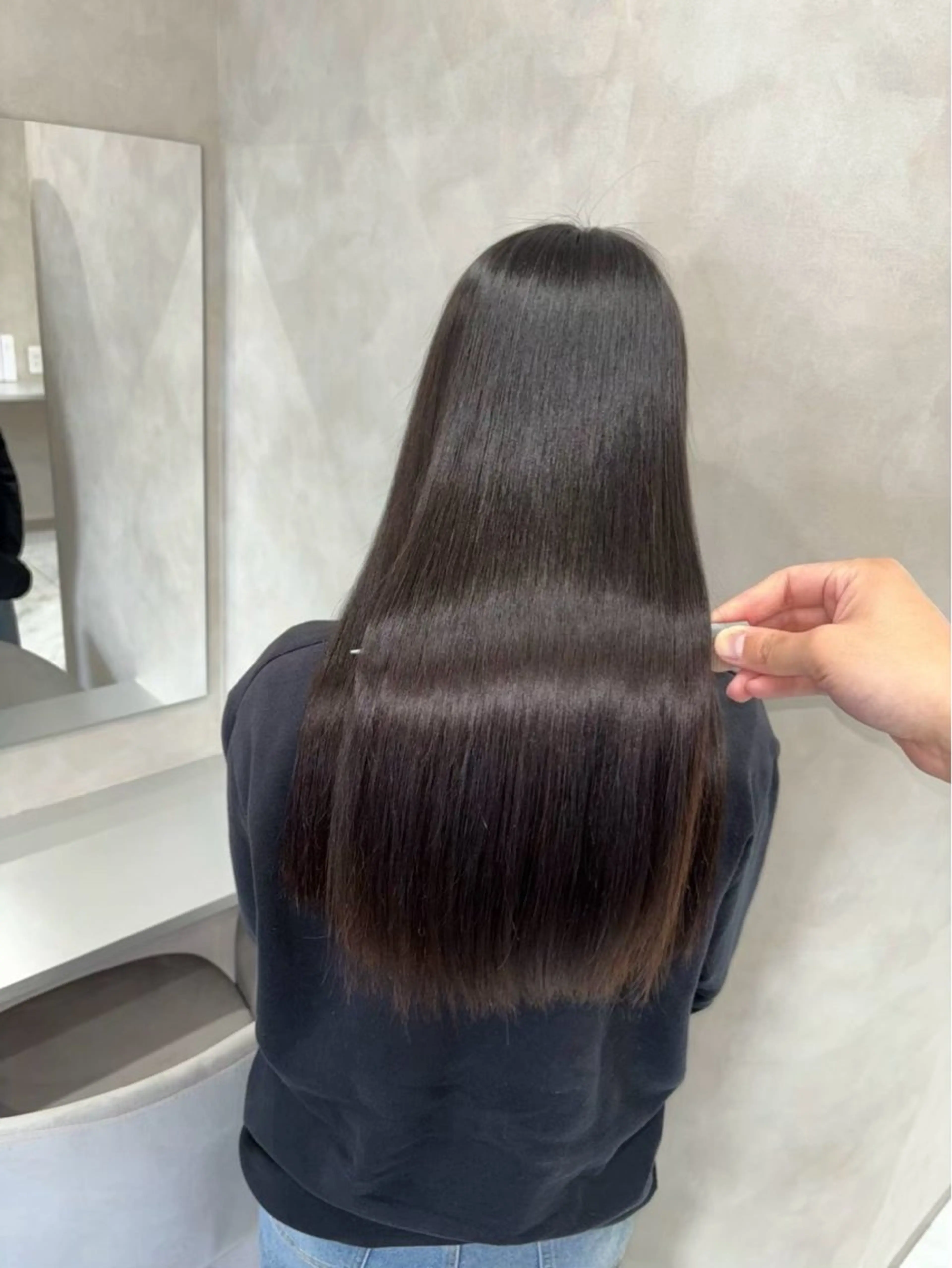 ロング カット ヘアカラー 縮毛矯正 king highlight&extensions梅田所属・髪質改善/似合わ せ/ダブルカラー盛田のヘアスタイル