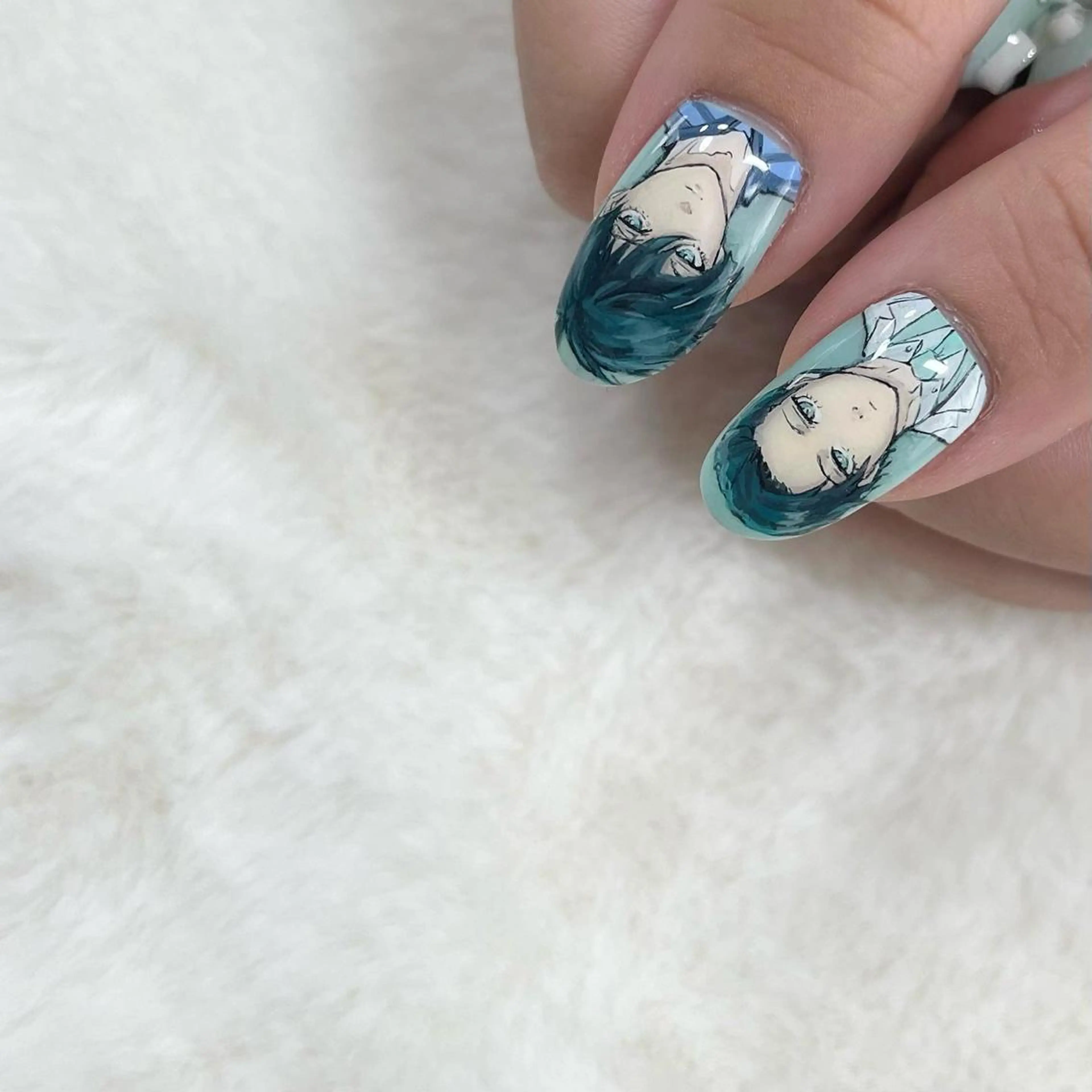 ネイル ブルー 東 千夏のネイルデザイン