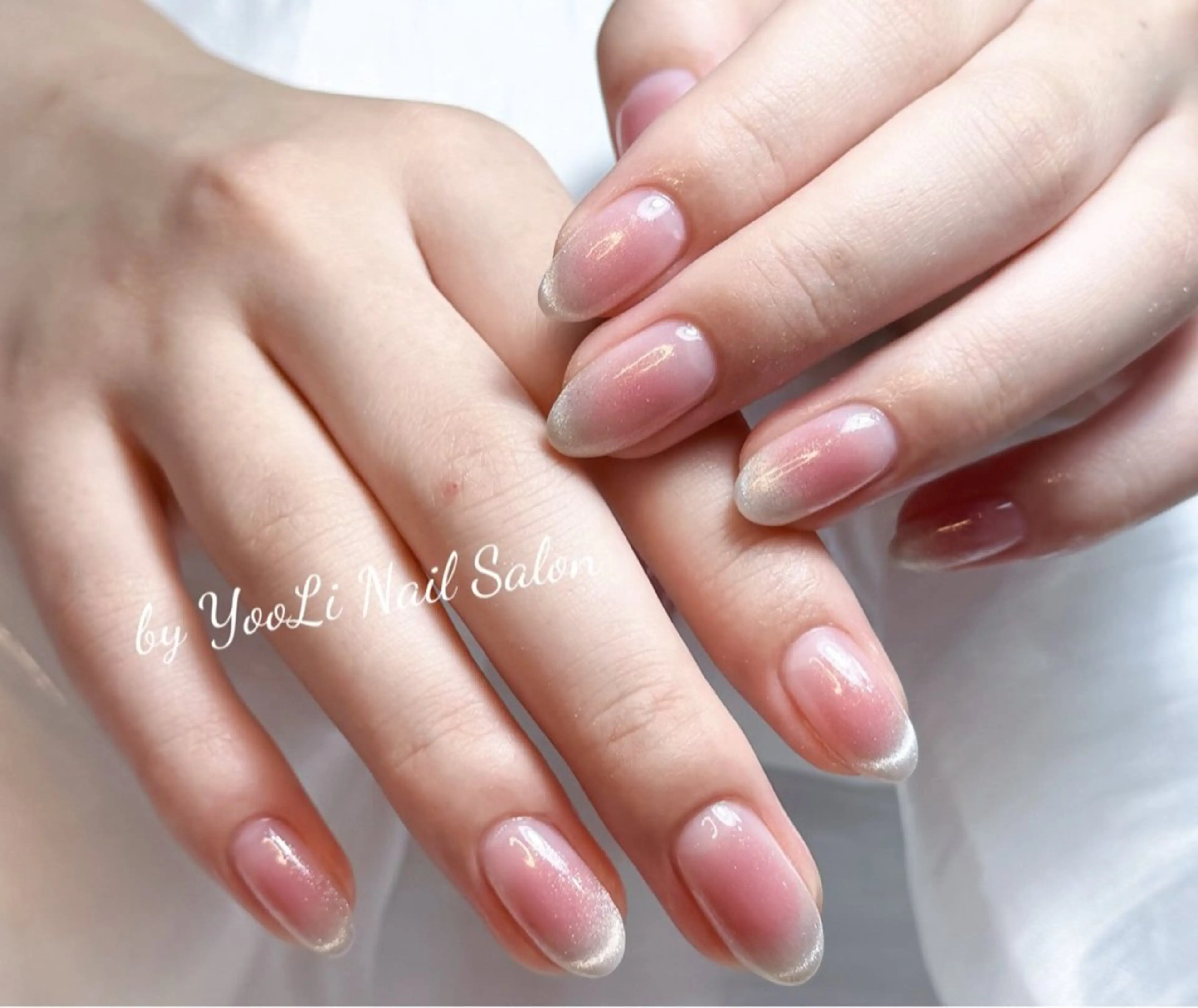 ネイル アートネイル オーロラネイル チークネイル フレンチネイル ガラスフレンチ 🎀🎀YooLi Nail Salonのネイルデザイン