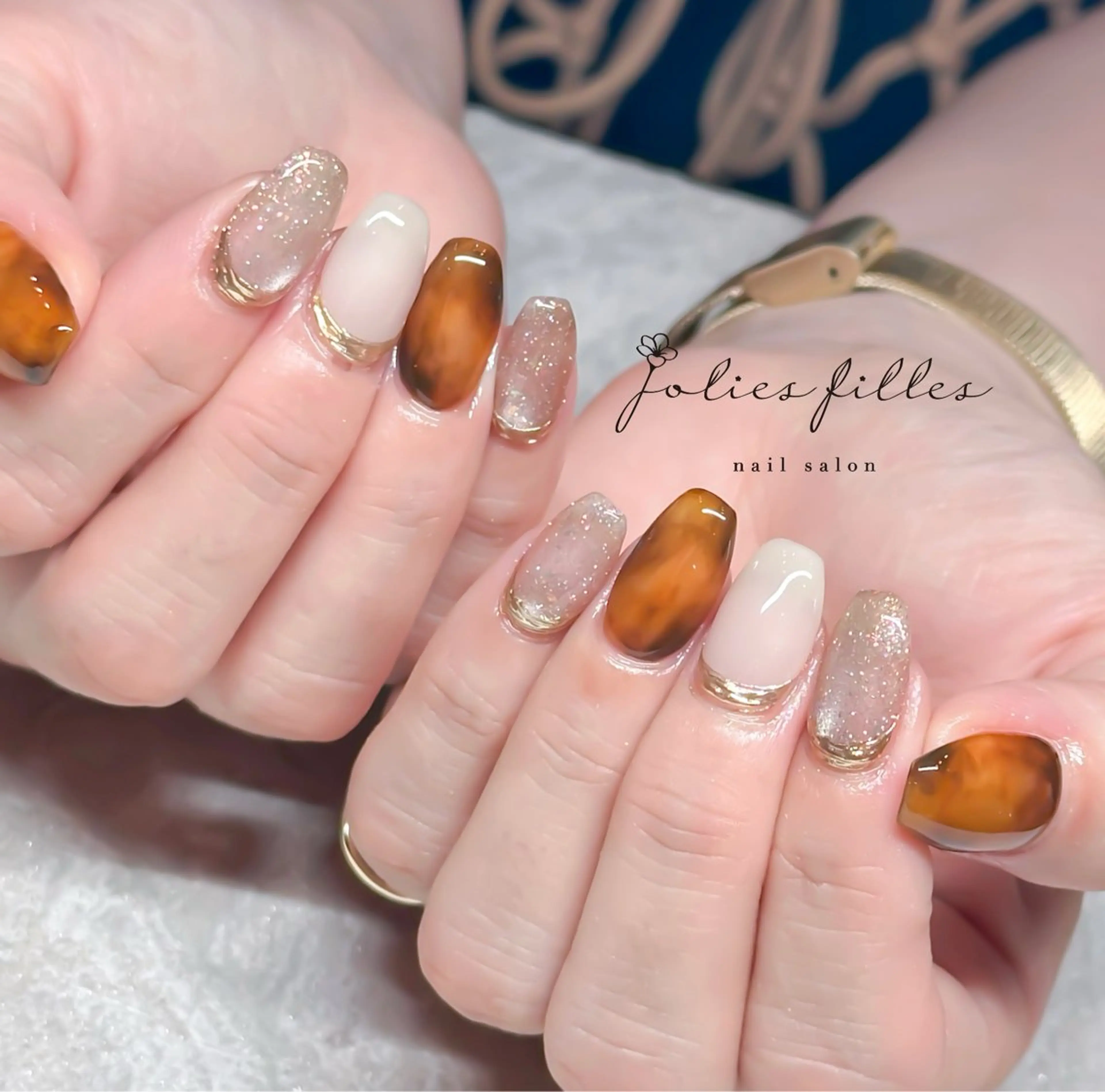 ネイル べっ甲ネイル ハンドネイル ジョリフィーユ本店 中山のネイルデザイン