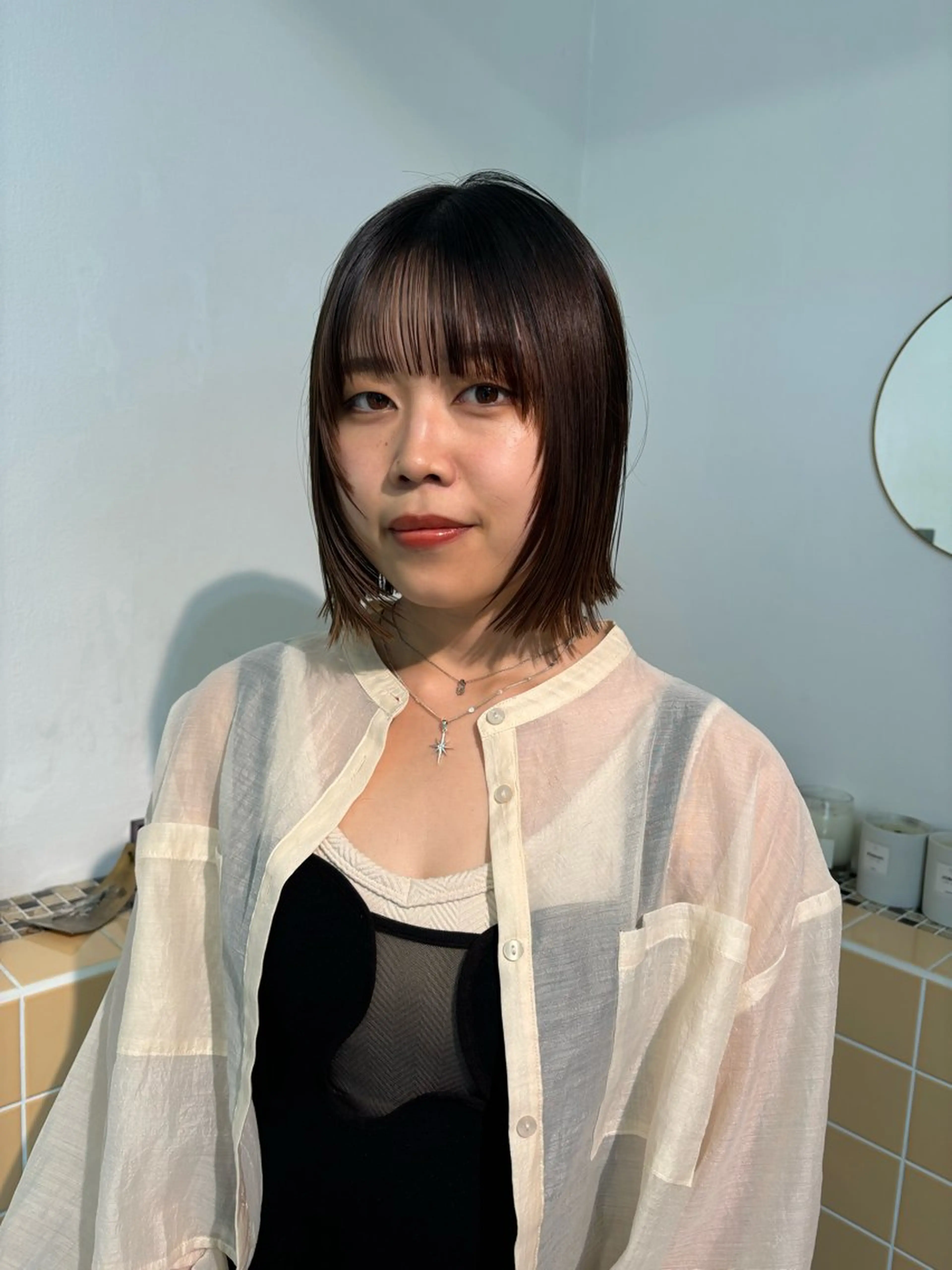 ミディアム カット sakura🌸 レイヤー/韓国ヘアのヘアスタイル