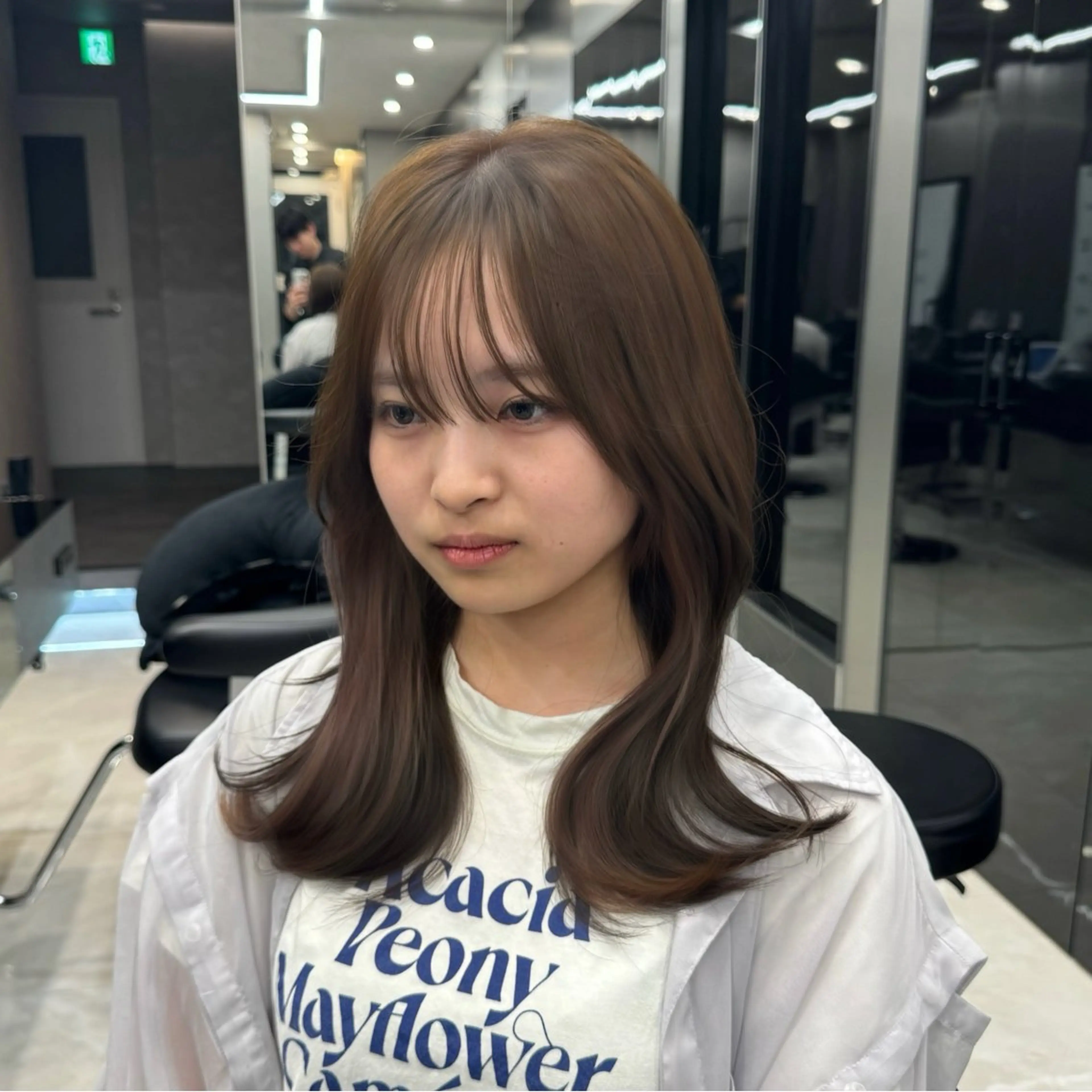 セミロング カラー ベージュカラー くびれヘア ヘアカラー HARUKI MINATO Japan SENDAI所属・🌈【透明感・韓国 ヘア】がっきー🌈のヘアスタイル