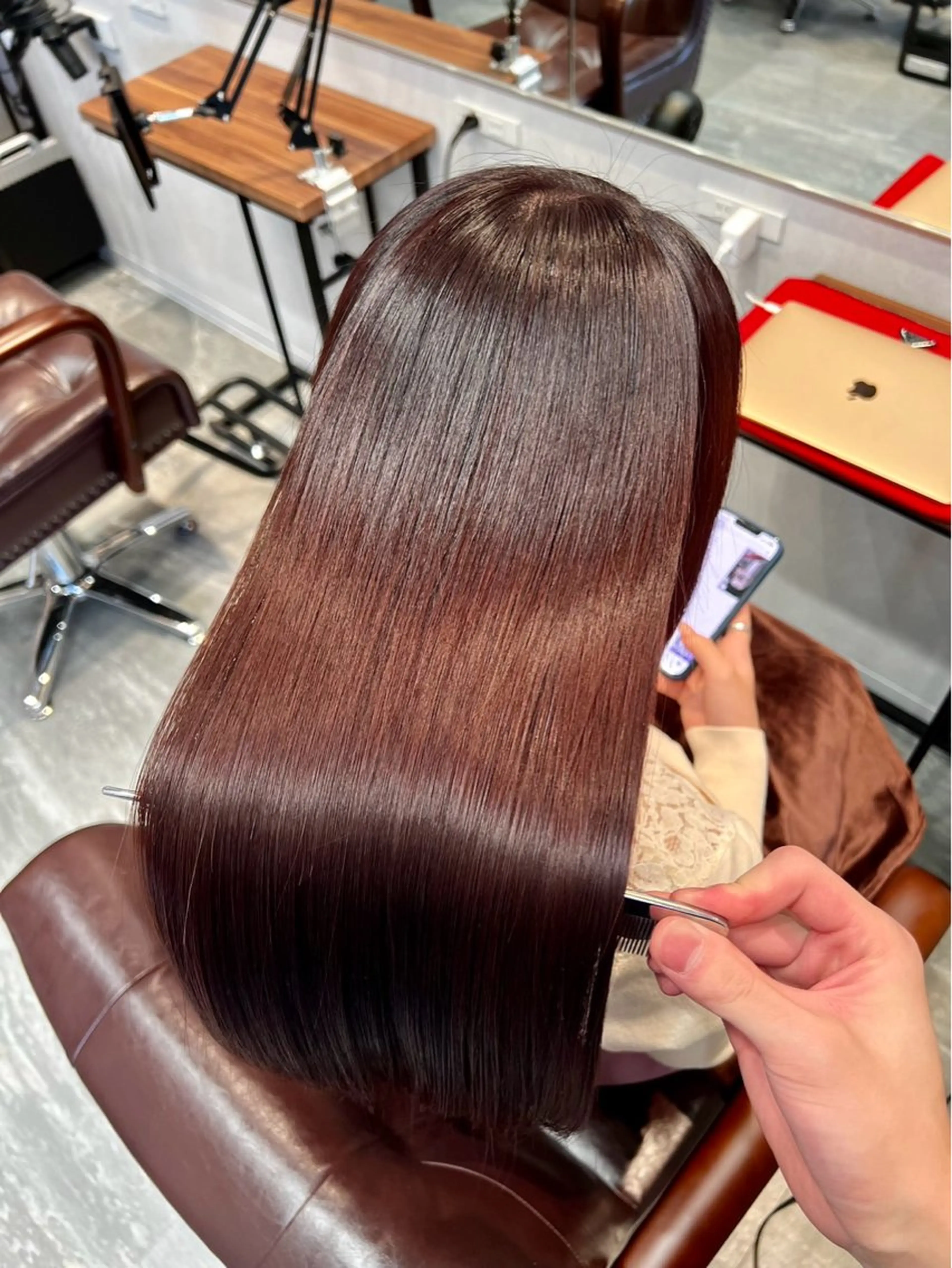 ロング カラー ヘアカラー addict EAST所属・韓国×ミルクティー /y.mao🤎のヘアスタイル