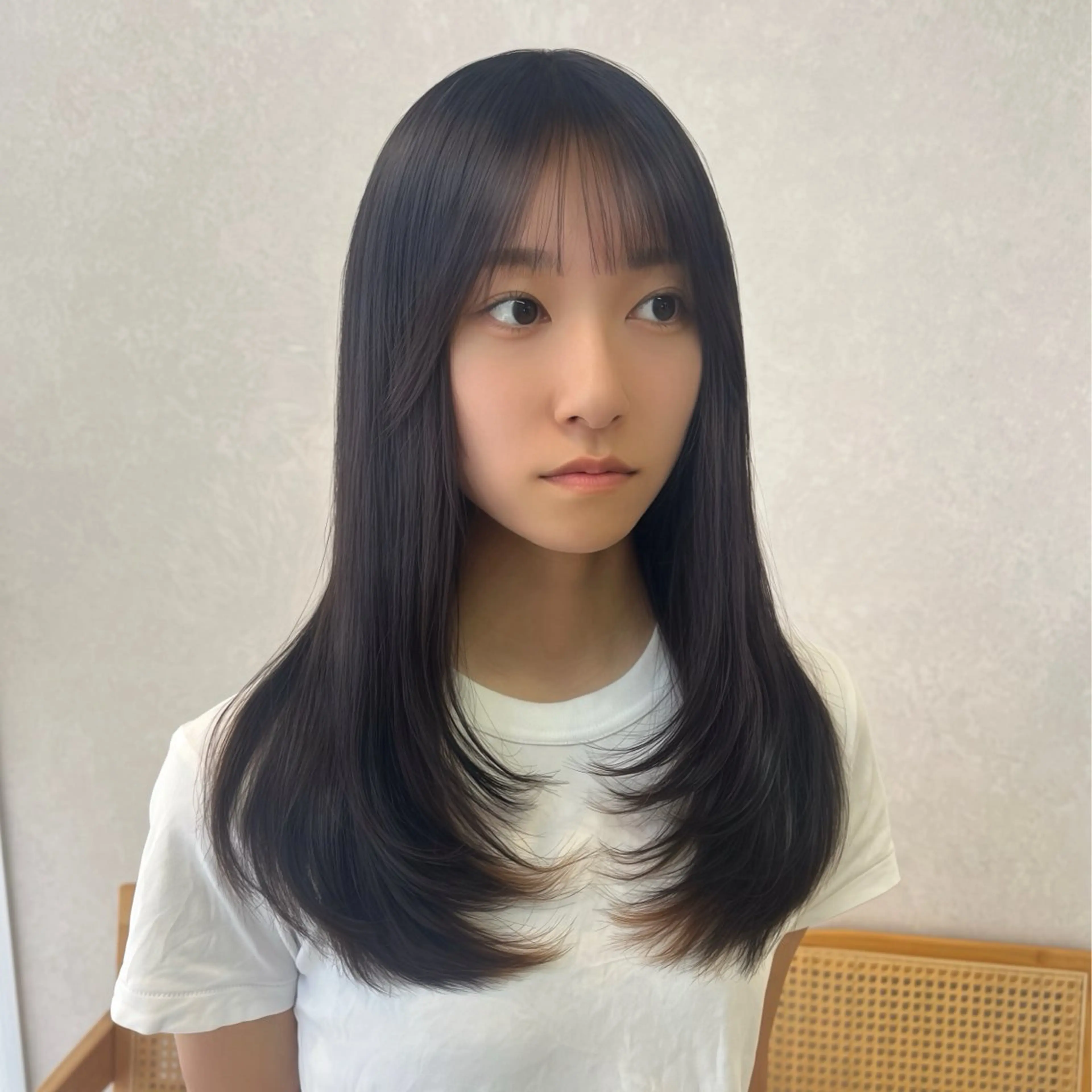 セミロング 顔周りカット レイヤーカット 小顔カット カット トリートメント 加藤 広夢のヘアスタイル