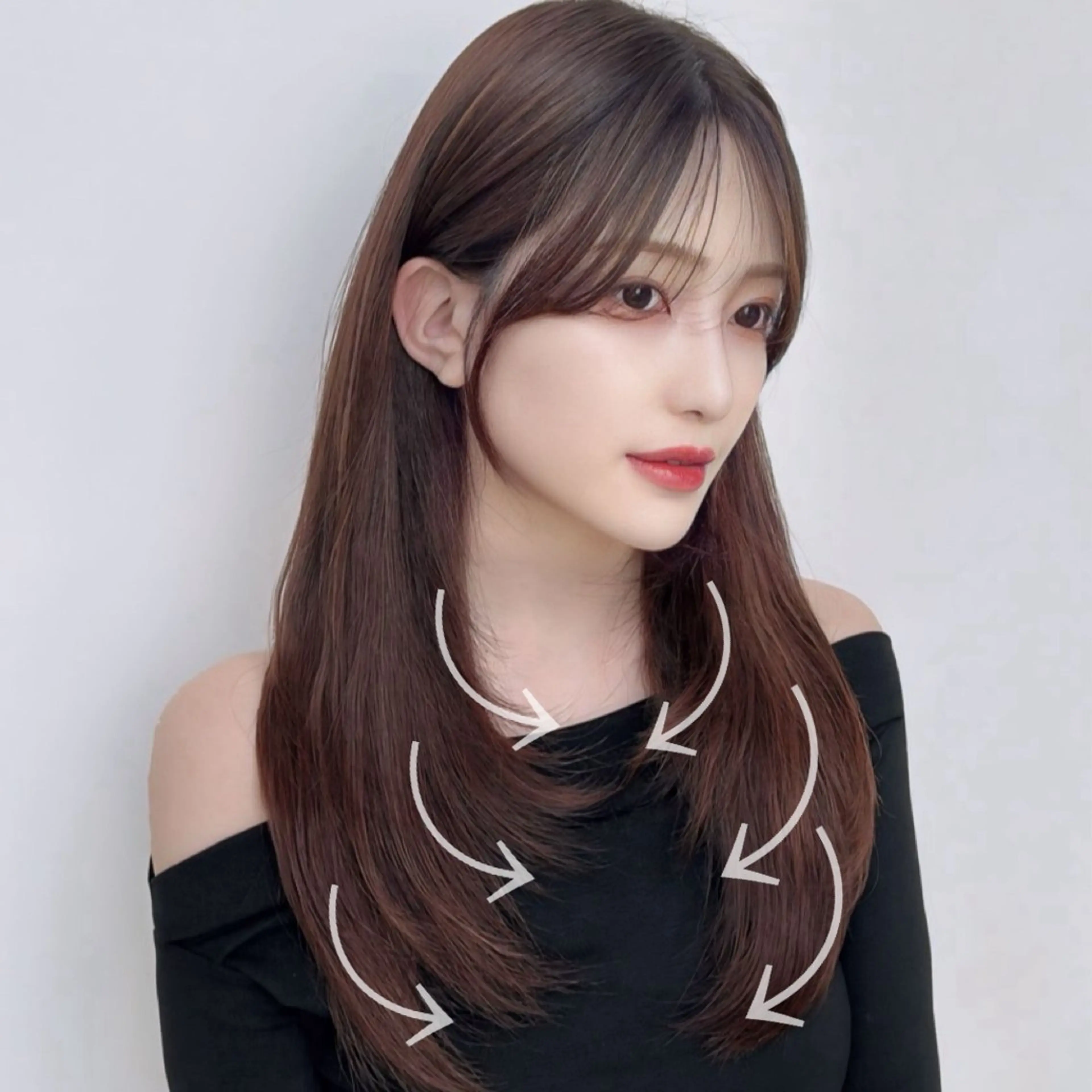 セミロング カラー 顔周りカット レイヤーカット カット ヘアカラー トリートメント 顔周り特化/韓国ヘア /レイヤー/吉野幸大のヘアスタイル