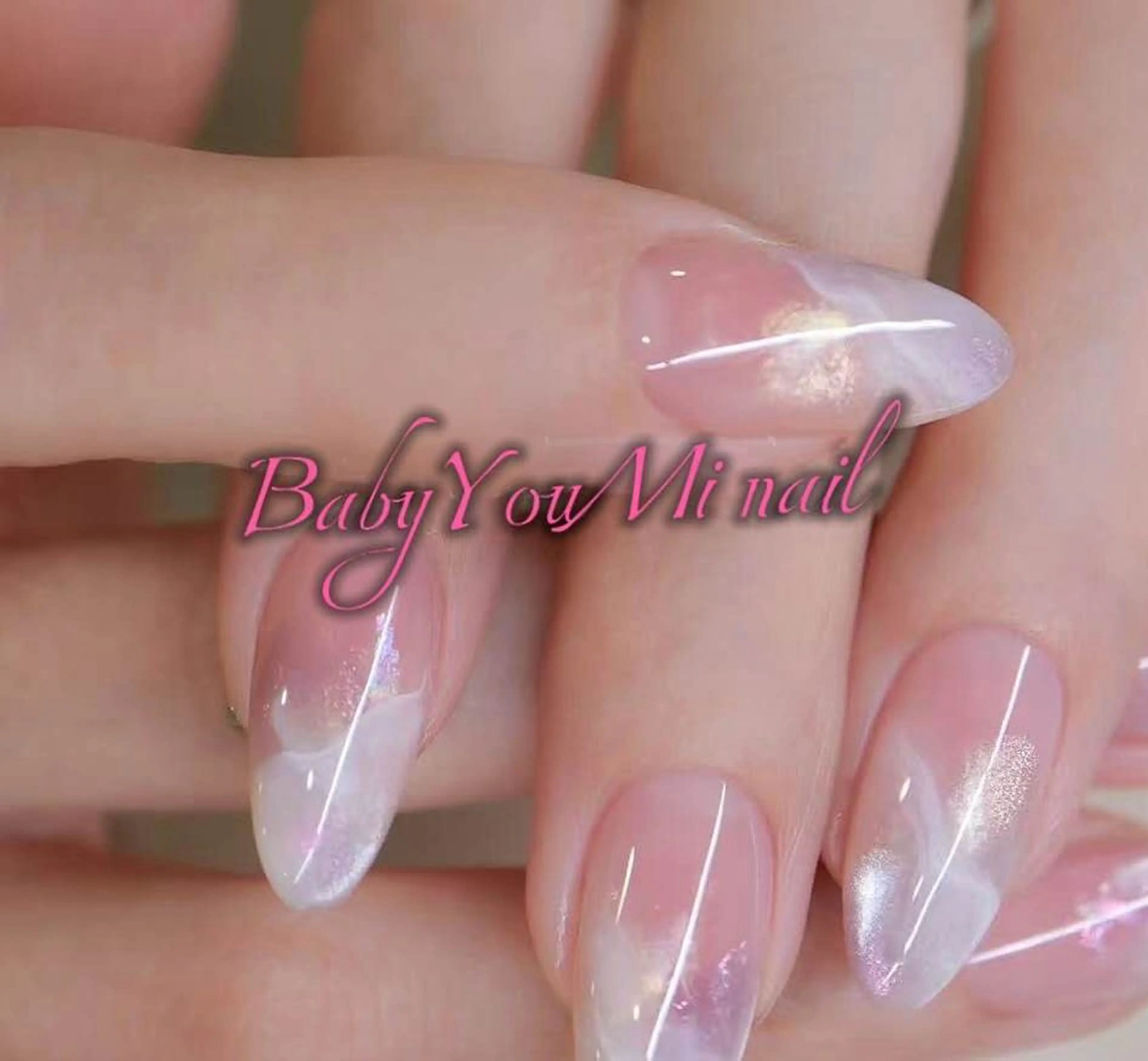 ネイル フラワーネイル フレンチネイル ジェルネイル ガラスフレンチ ハート ハンドネイル Oomiya 服部のネイルデザイン