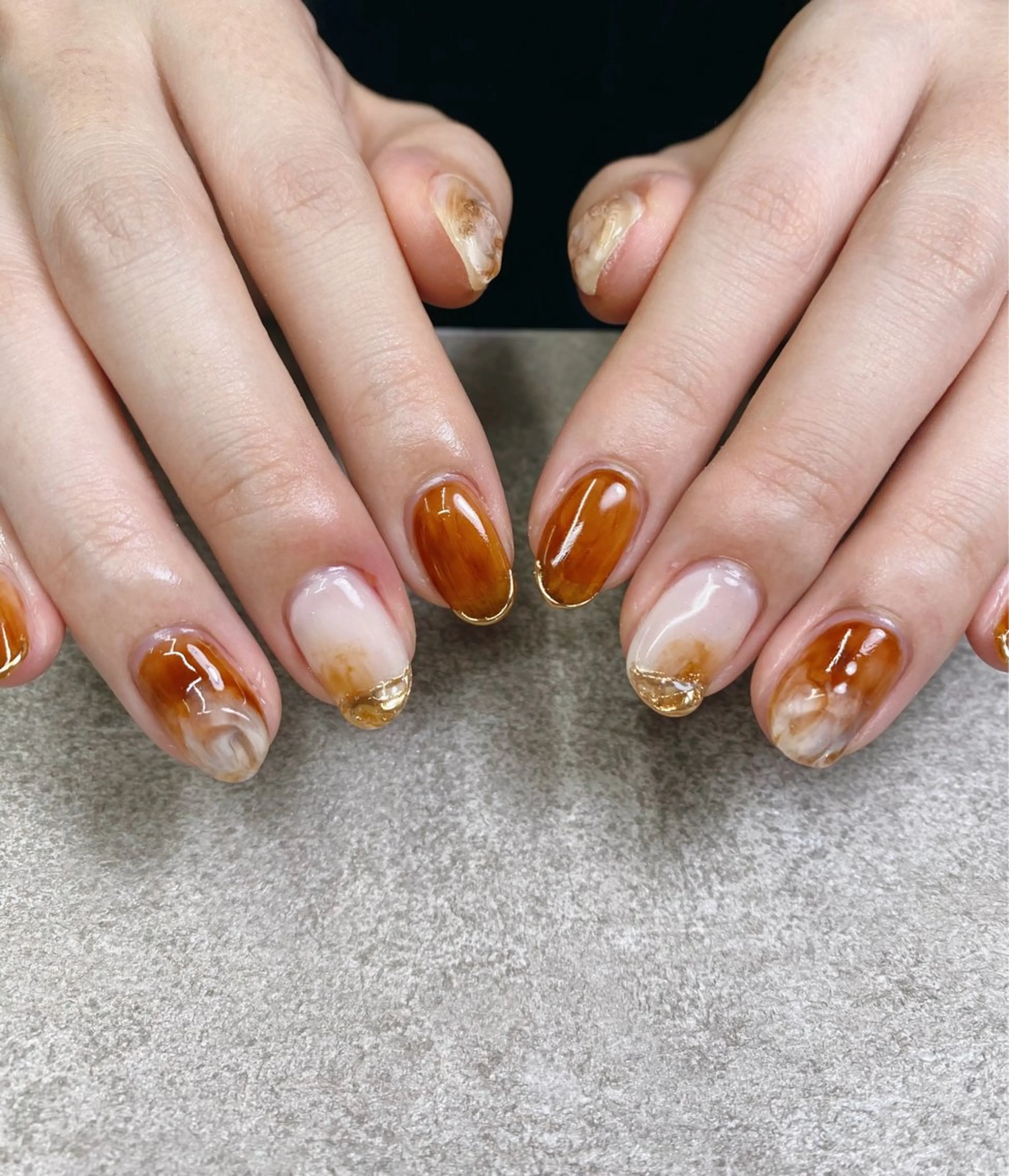 ネイル ブラウン ニュアンスネイル yuminail所属・錦糸町 yuminailのネイルデザイン