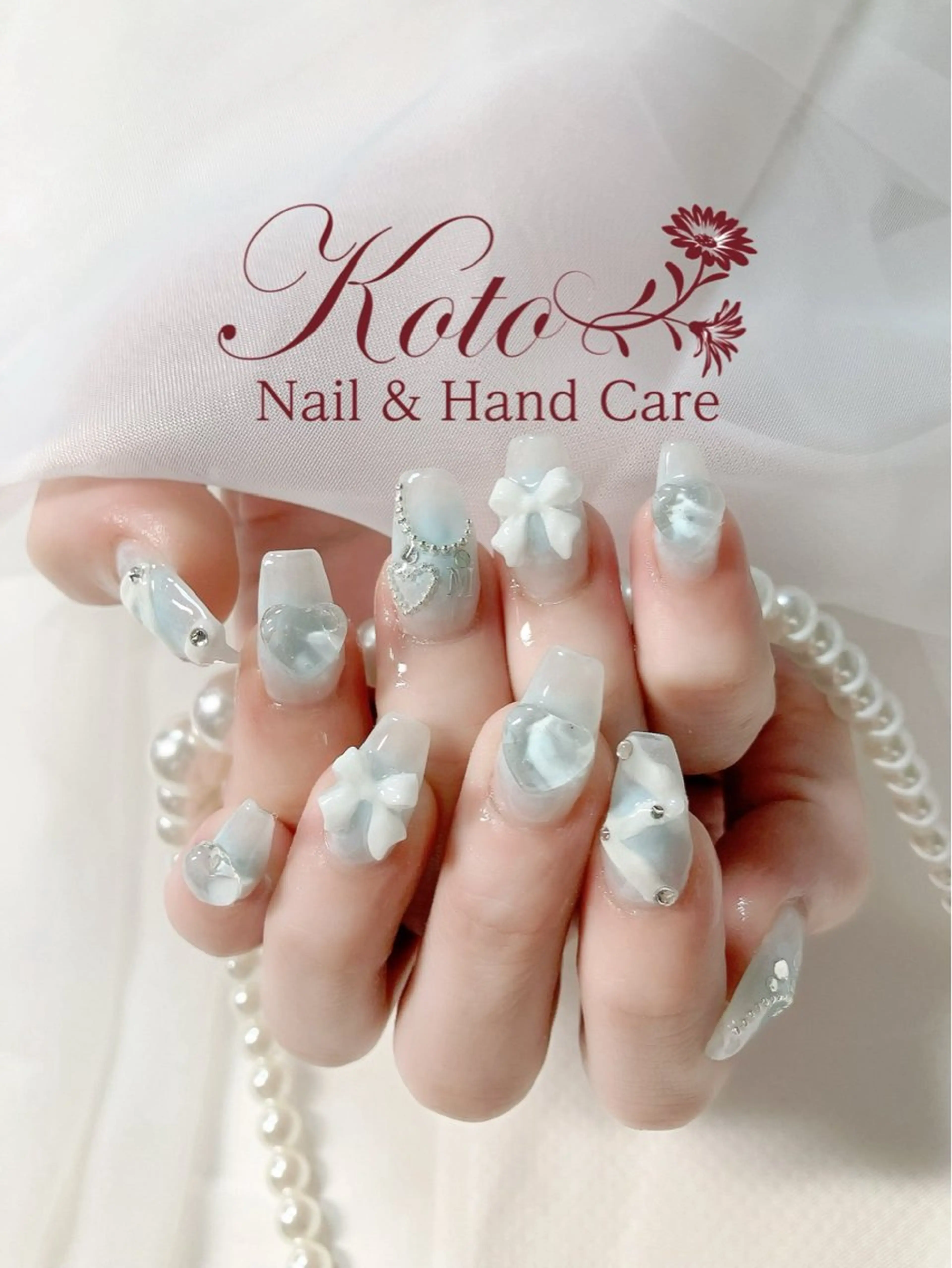 ネイル 長さ出し ジェルネイル 持ち込み ニュアンスネイル 赤色 ハンドネイル Nail Salon KOTOのネイルデザイン