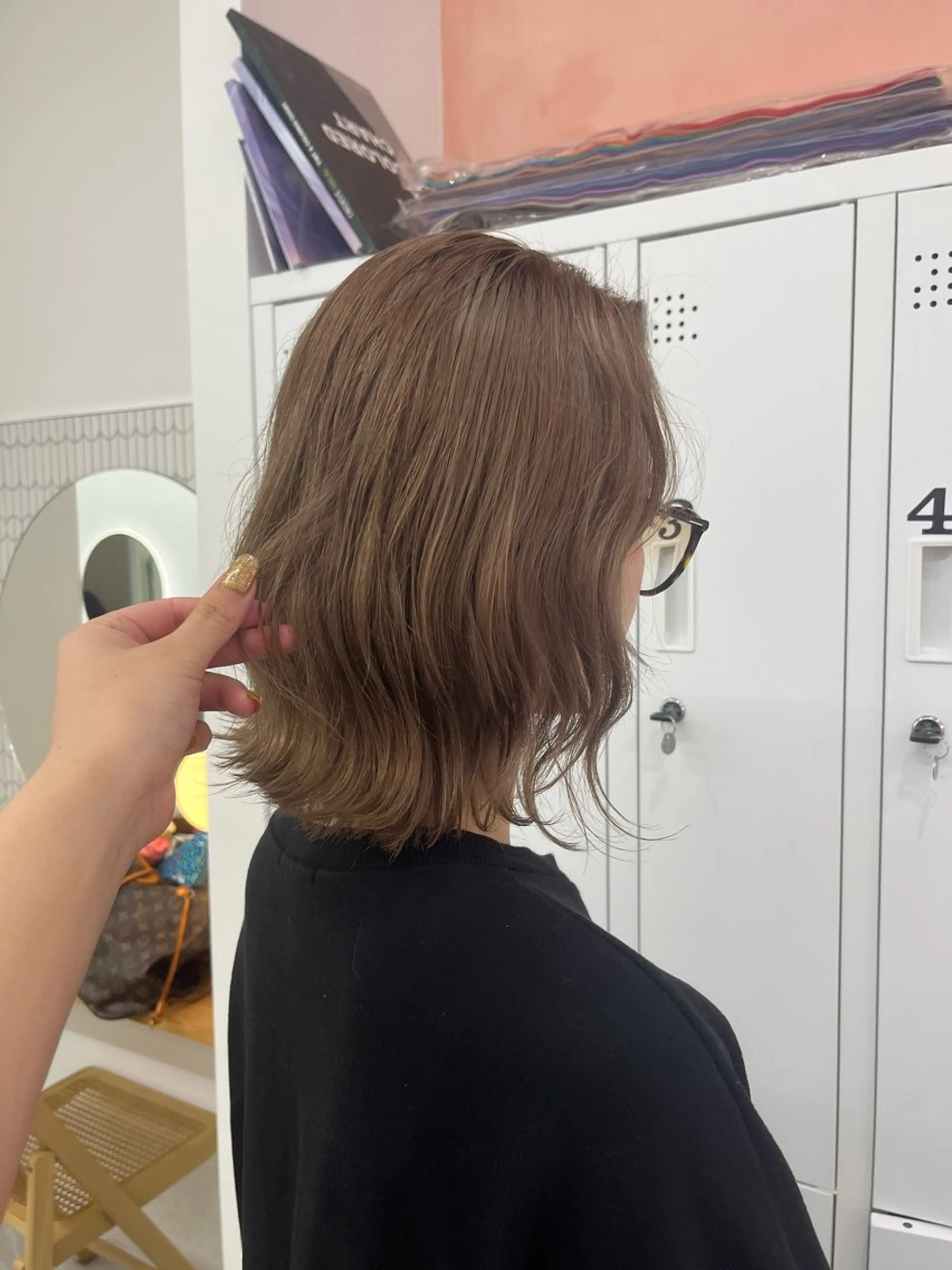 ミディアム カラー ベージュ⟡˖ブリーチ ˖ ࣪⊹あずきのヘアスタイル