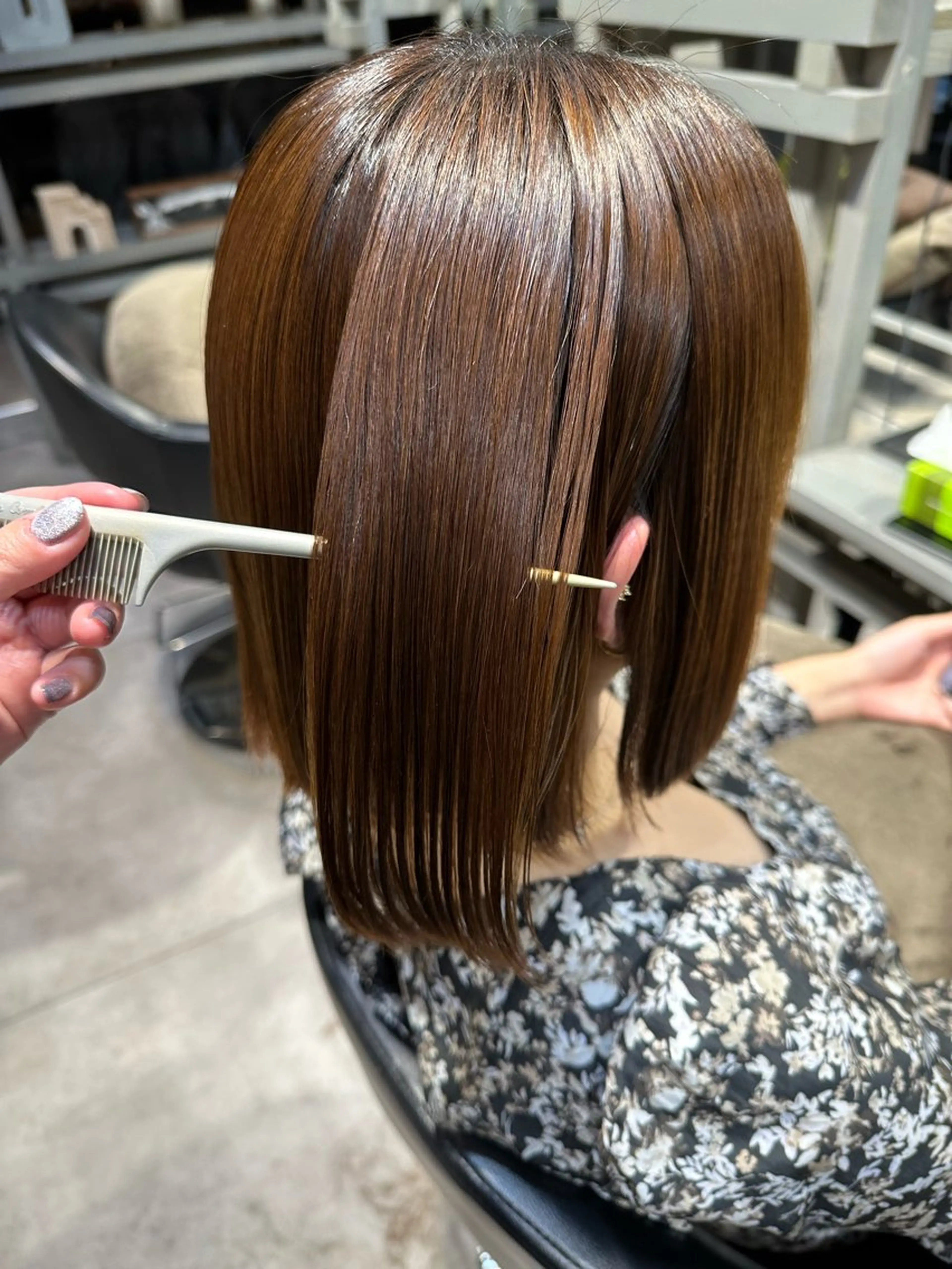 ミディアム カット 縮毛矯正 トリートメント 透明感カラー/ボブ /佐藤伶のヘアスタイル