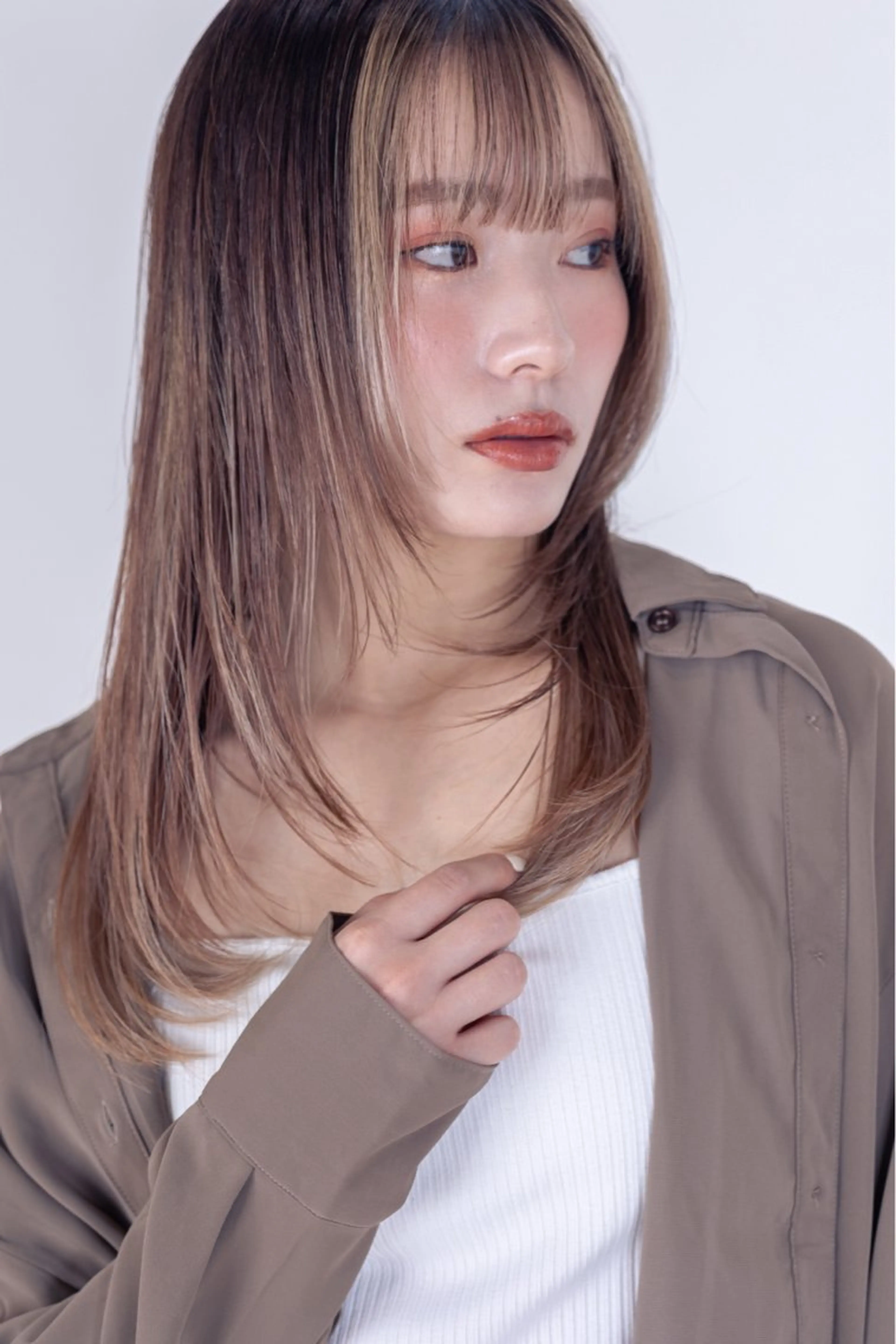 ミディアム コテ巻きパーマ/韓国 パーマ/佐野のヘアスタイル