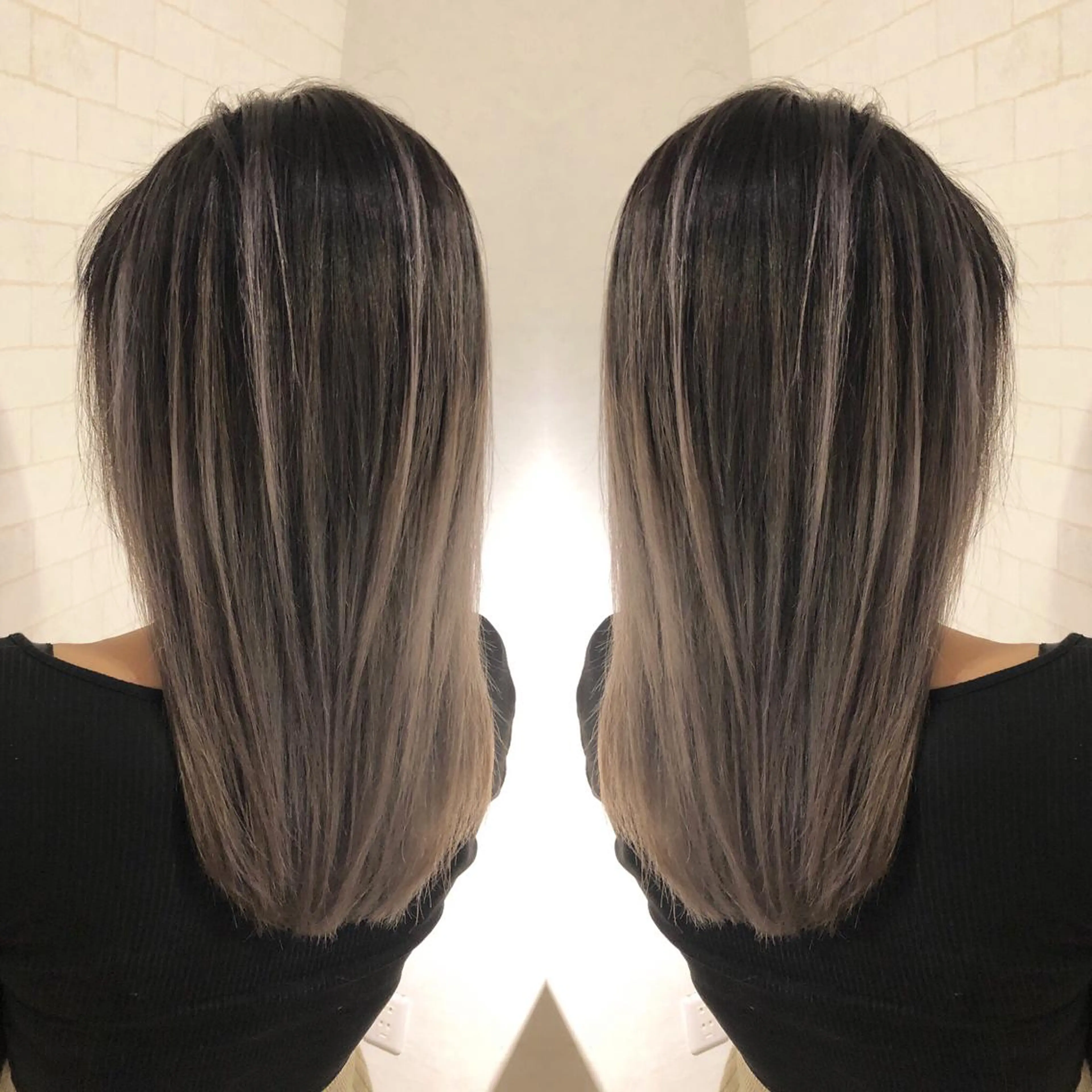 ミディアム カラー バレイヤージュ レイヤーカット ヘアカラー JILBLAN京都 ショート/ハイライトのヘアスタイル