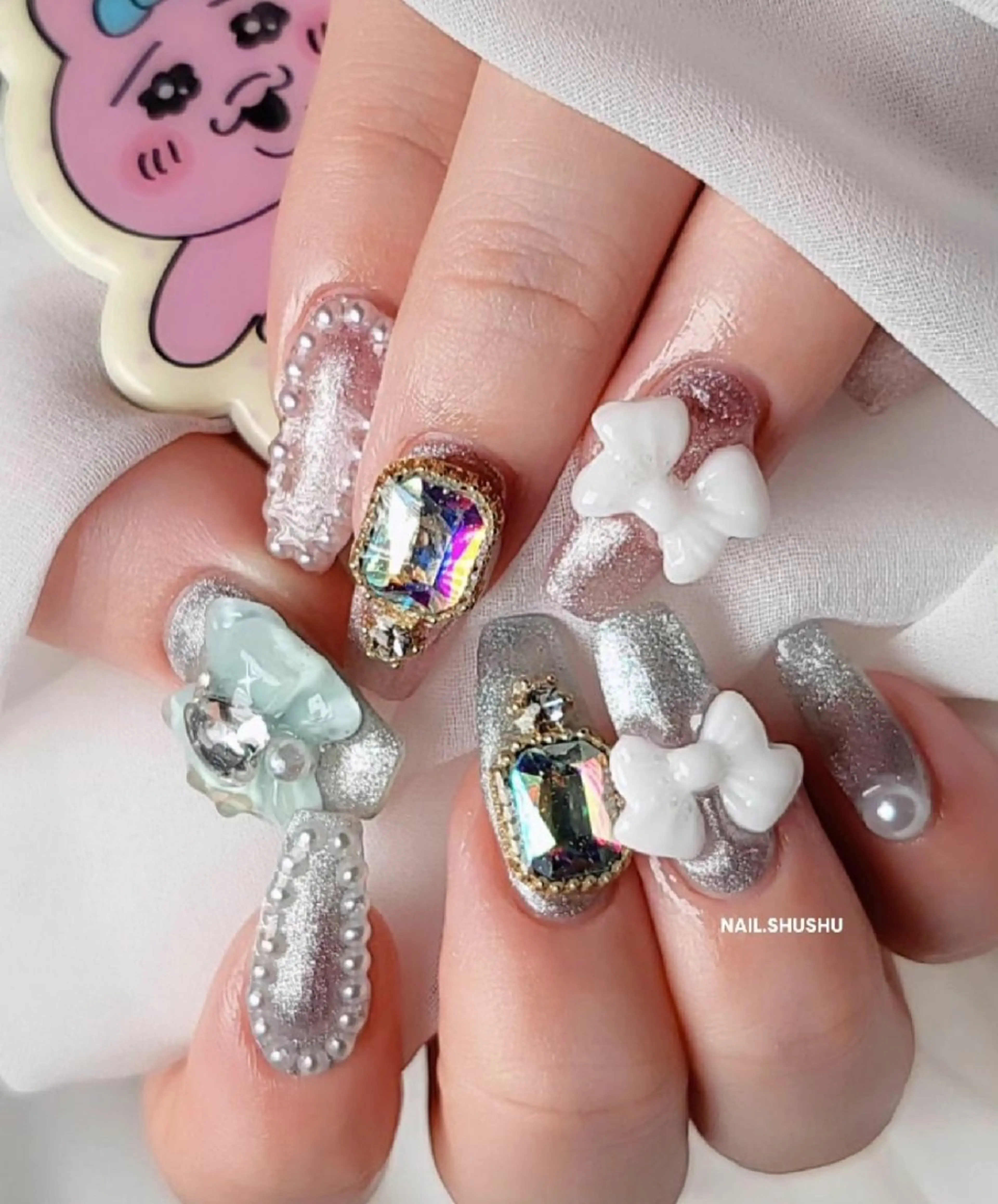 ネイル 持ち込み ニュアンスネイル ワンカラーネイル シンプルネイル 3dパーツ/流行り 👧shushu❤️のネイルデザイン