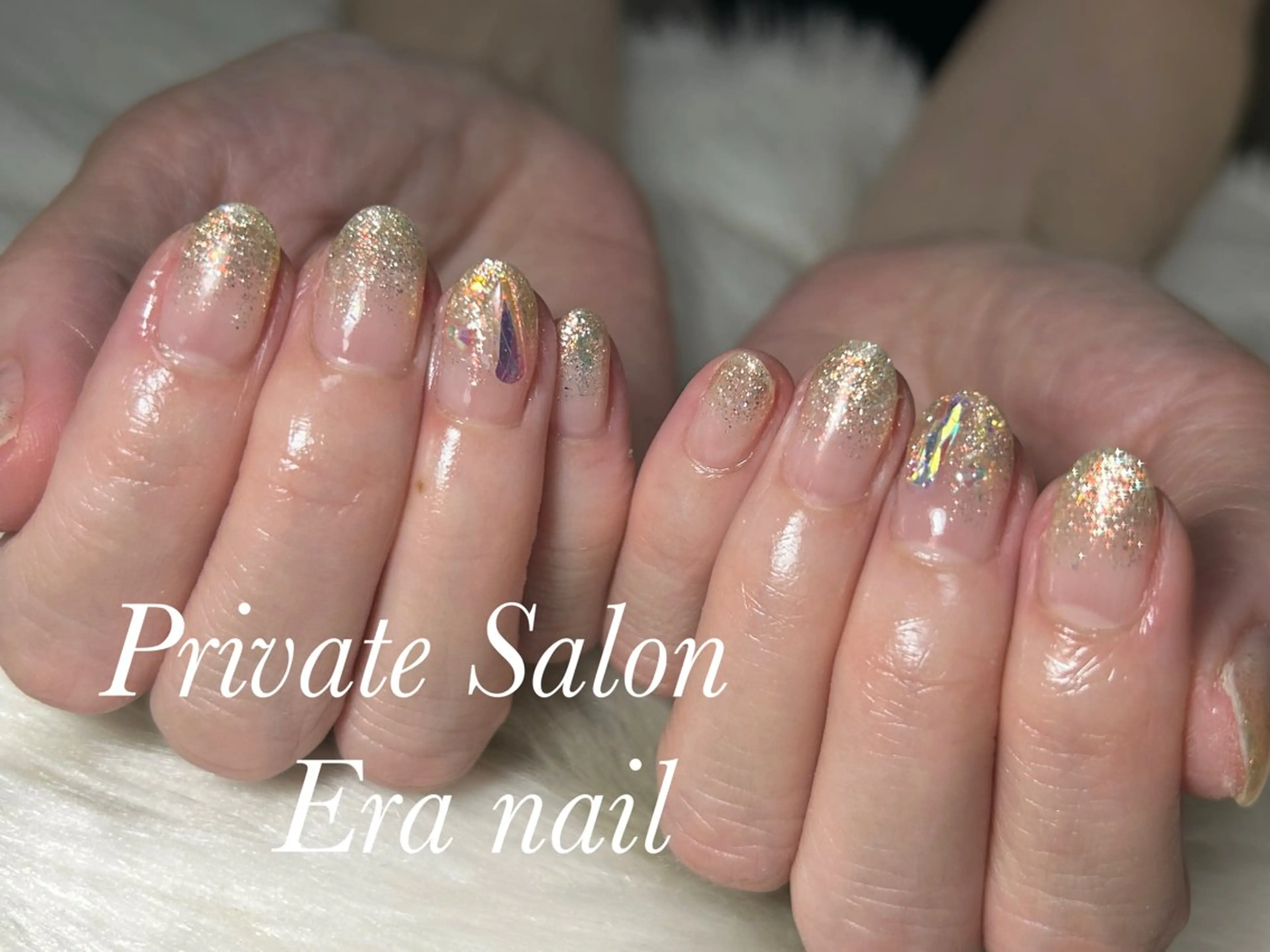 ネイル グラデーション ラメ(グリッター) ラメグラデーション ハンドネイル Era nailのネイルデザイン