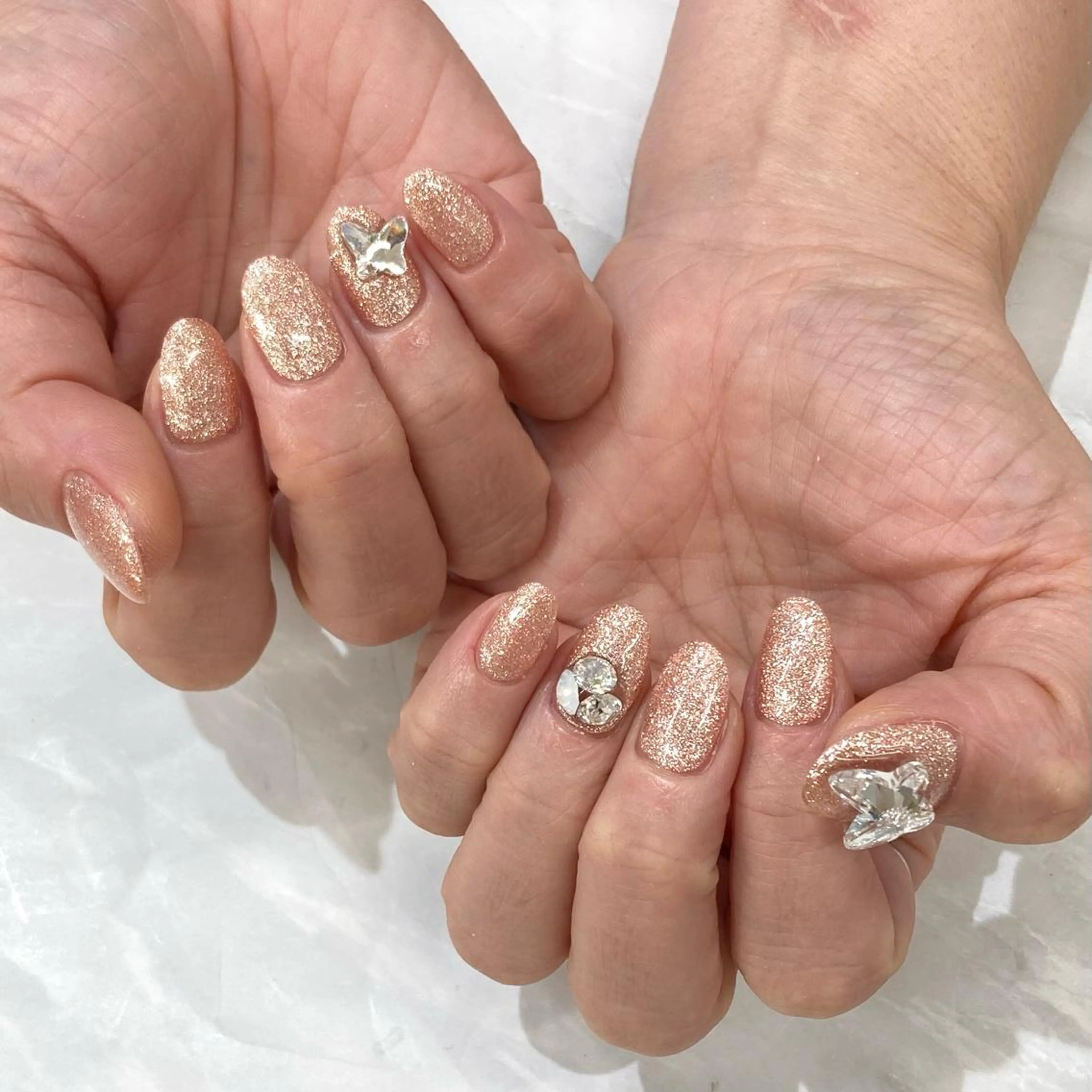 ネイル ジェルネイル ラメ(グリッター) ワンカラーネイル KODA308 Saoriのネイルデザイン