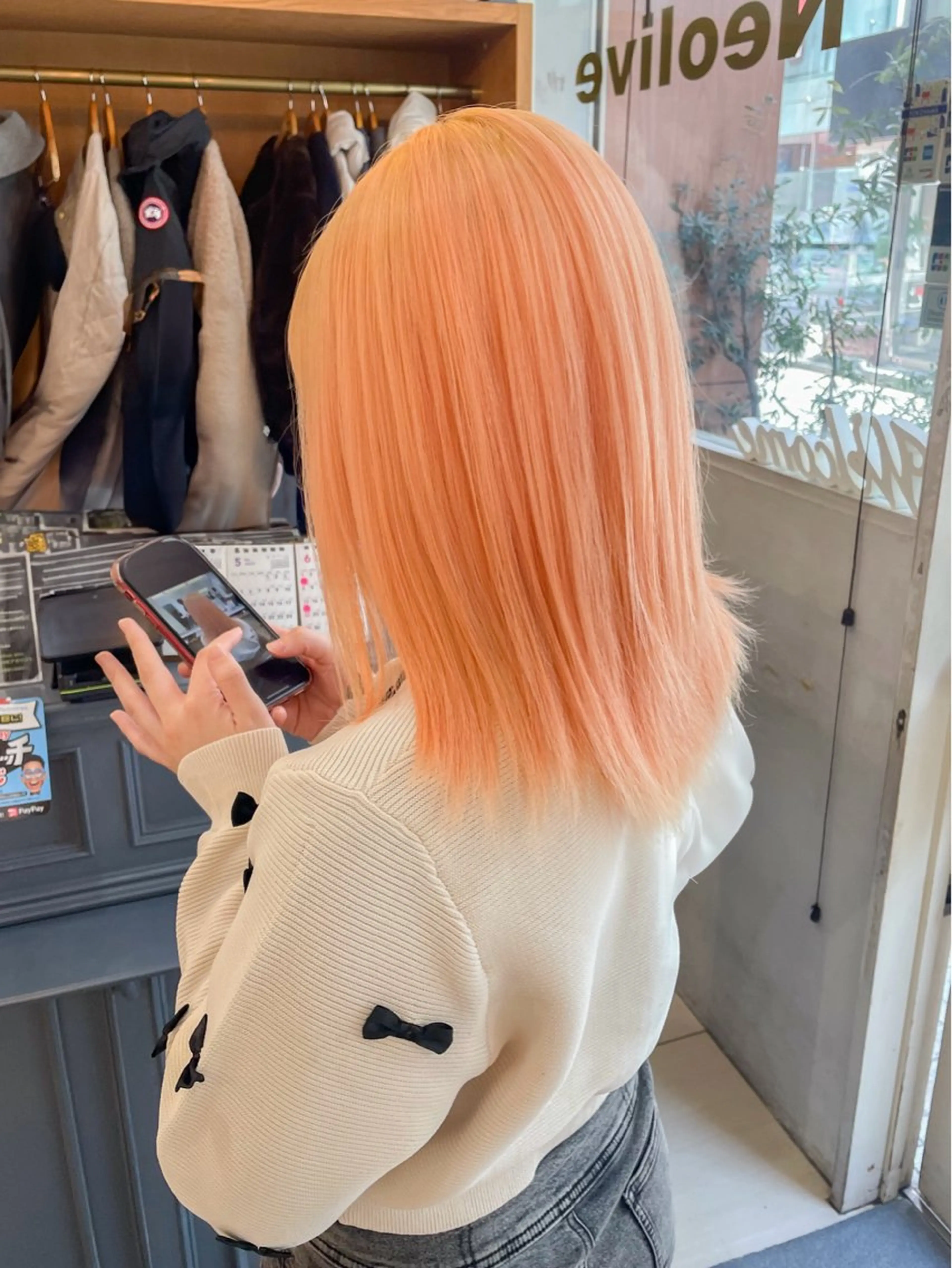 ミディアム ミディアムパーマ ボブ 髪質改善 韓国風ヘア 縮毛矯正 カット ヘアカラー トリートメント ボブ ブリーチ/miinaのヘアスタイル