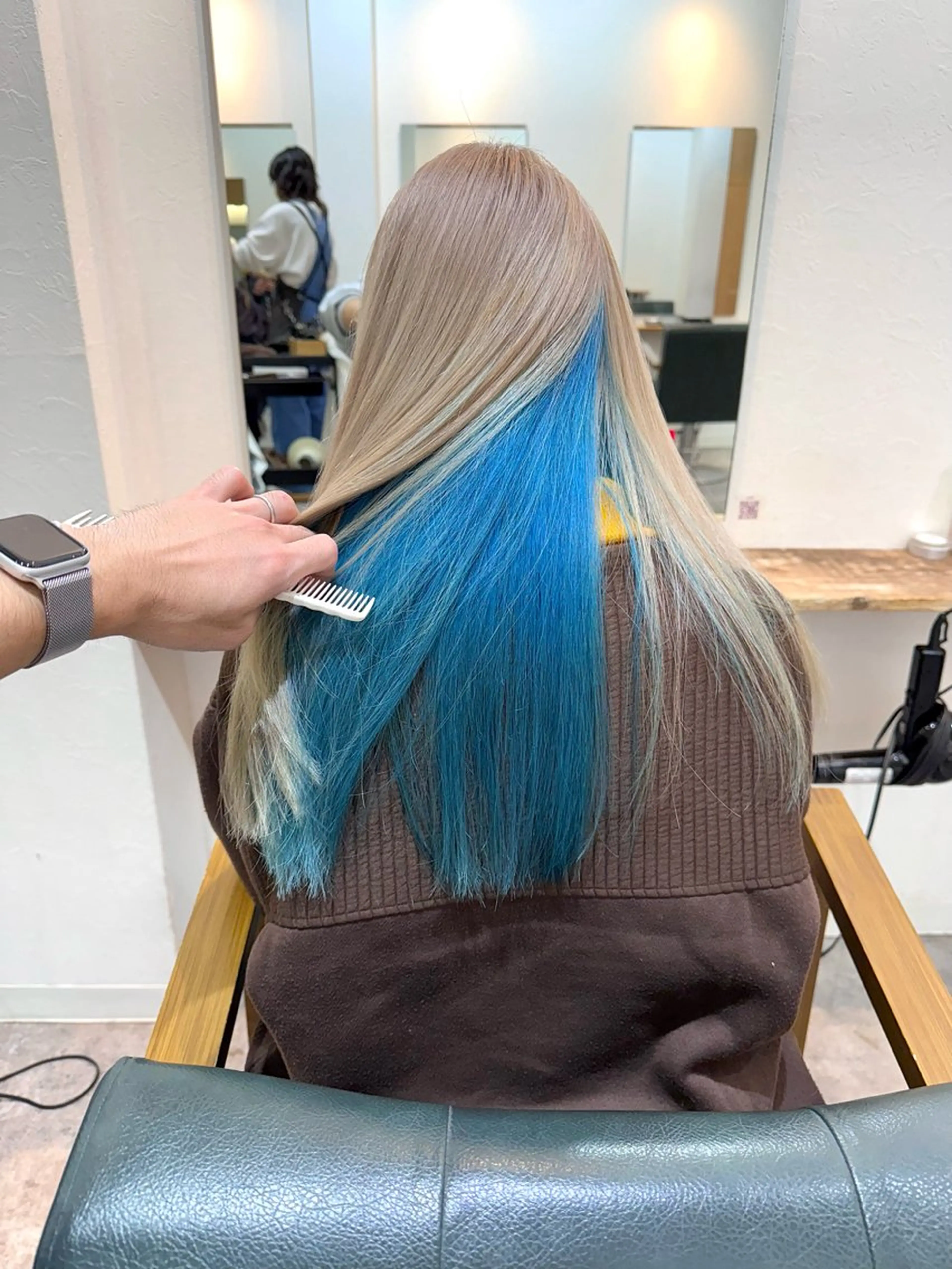 ロング カラー ブルーカラー インナーカラー カット ヘアカラー トリートメント パーマ/透明感カラー /ボブ/吉田一生のヘアスタイル