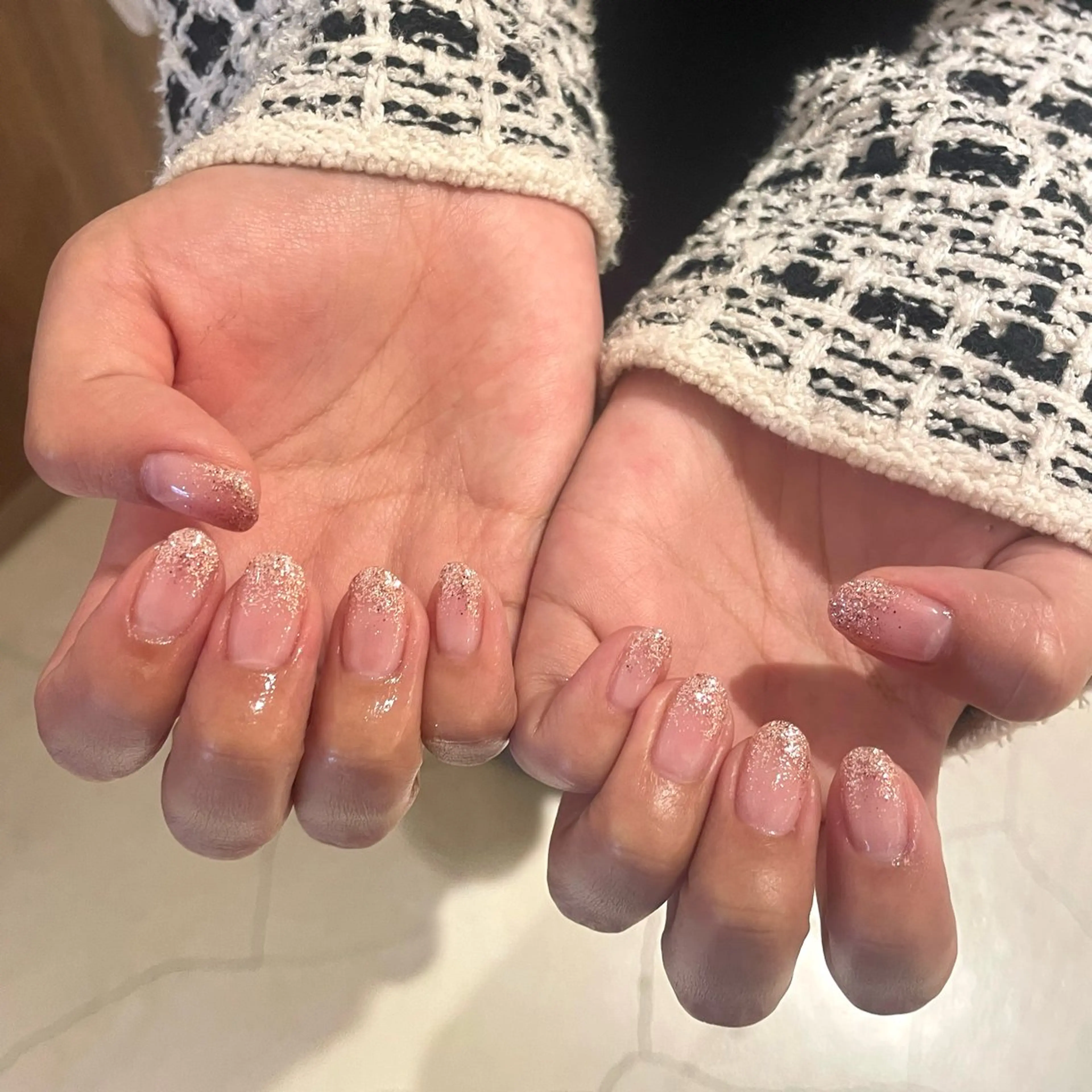 ネイル グラデーション ラメ(グリッター) ラメグラデーション ハンドネイル 楓花 🌸のネイルデザイン