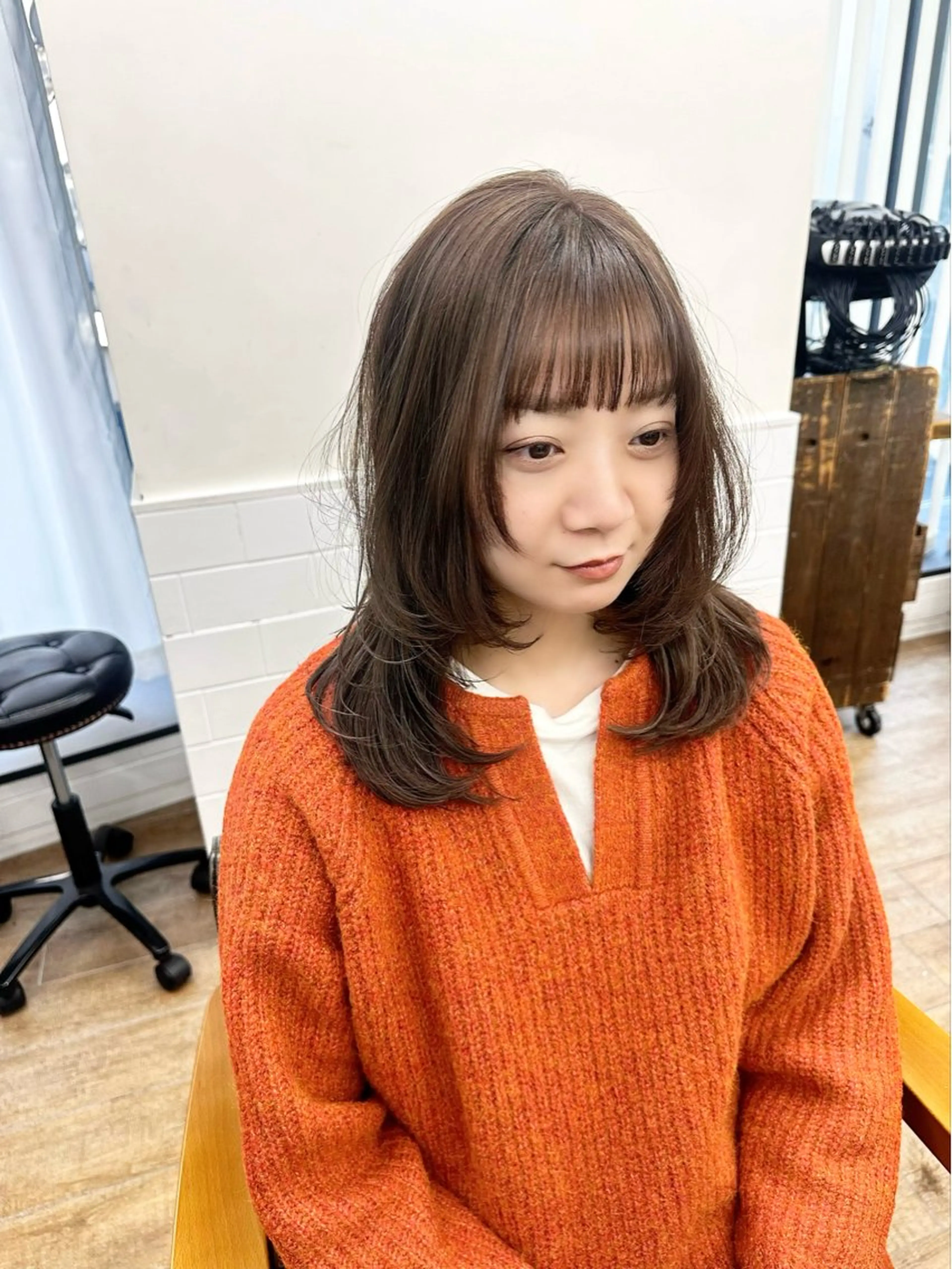 ミディアム カラー パーマ ヘアアレンジ メンズ キッズ カット ヘアカラー 似合わせレイヤー 🌿JUNのヘアスタイル