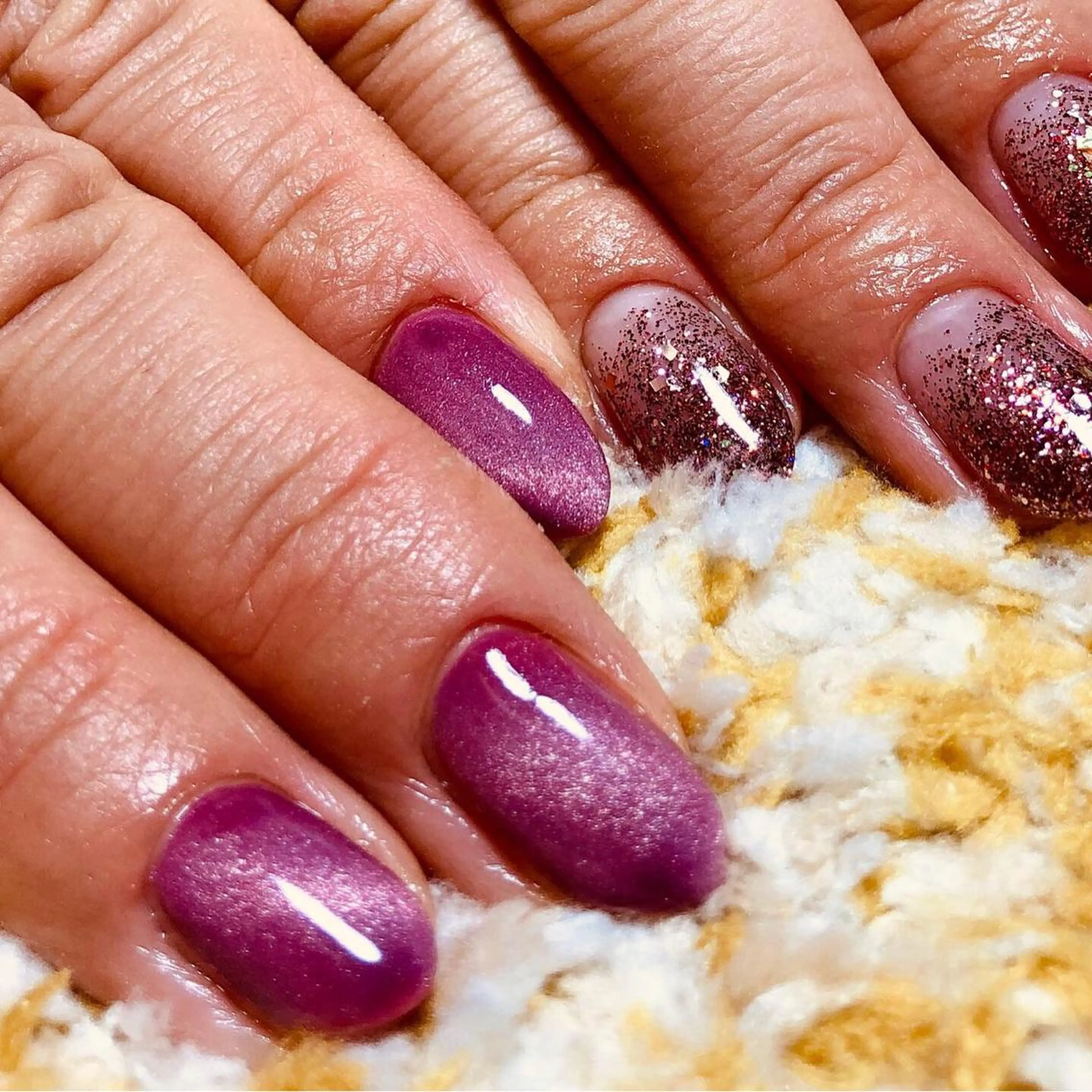 ネイル グラデーション ラメ(グリッター) ラメグラデーション マグネットネイル one nailsalonのネイルデザイン