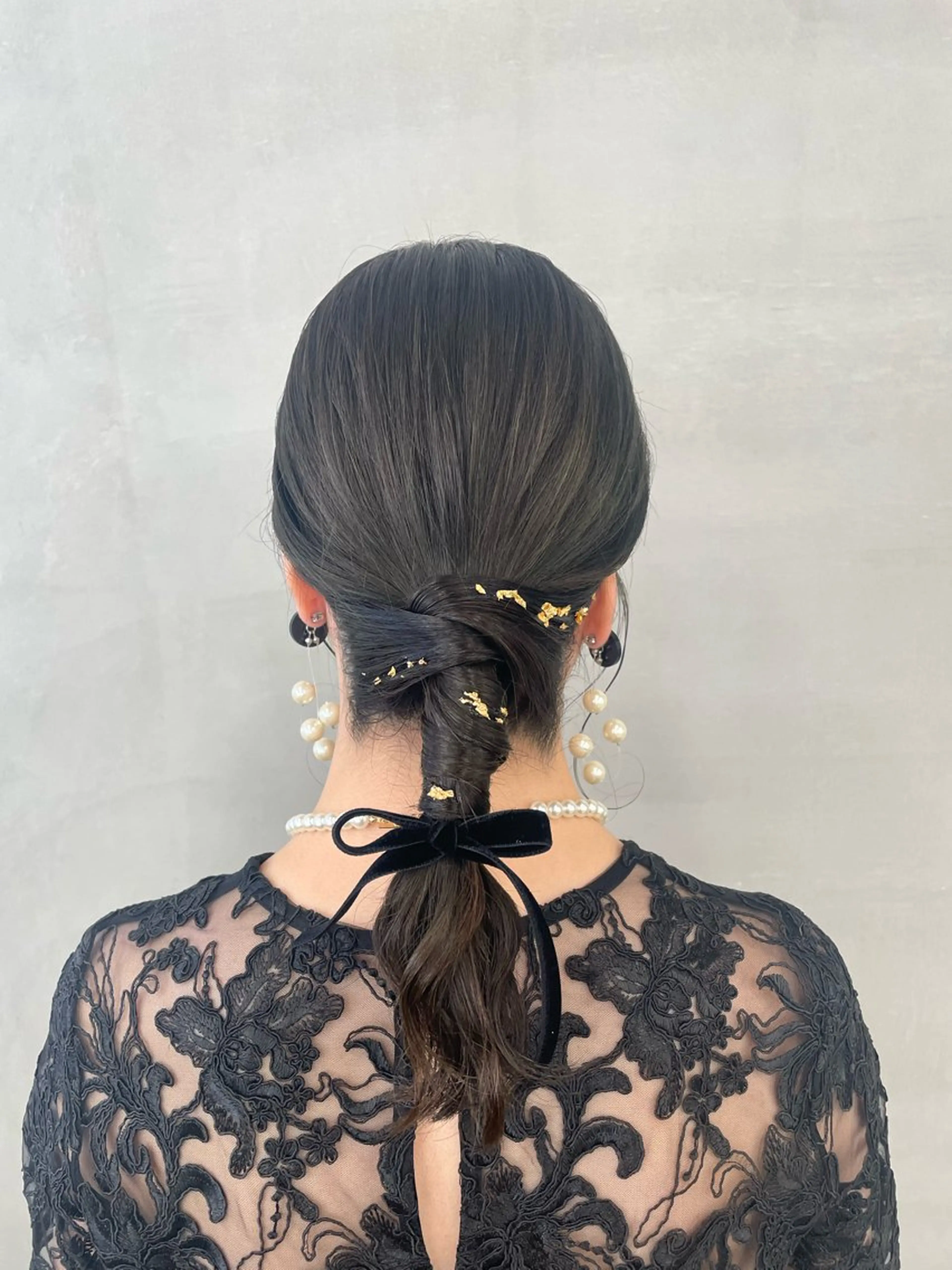 ヘアアレンジ ポニーテール 結婚式・ブライダル ヘアセット トルクアータ伏見 MIKUのヘアスタイル