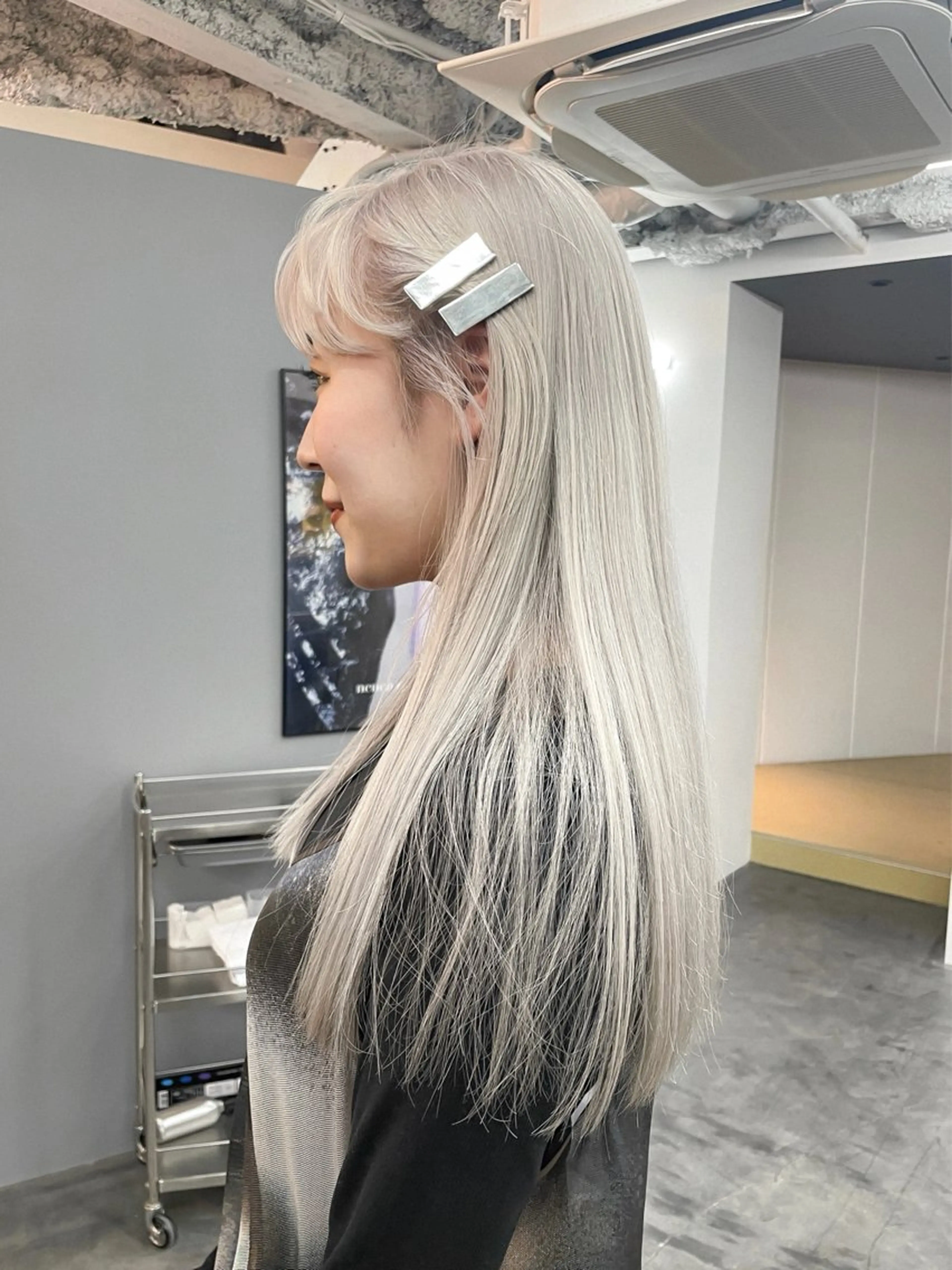 ロング カラー ヘアアレンジ ハッシュカット/ 韓国ヘア☽⋰mahoのヘアスタイル