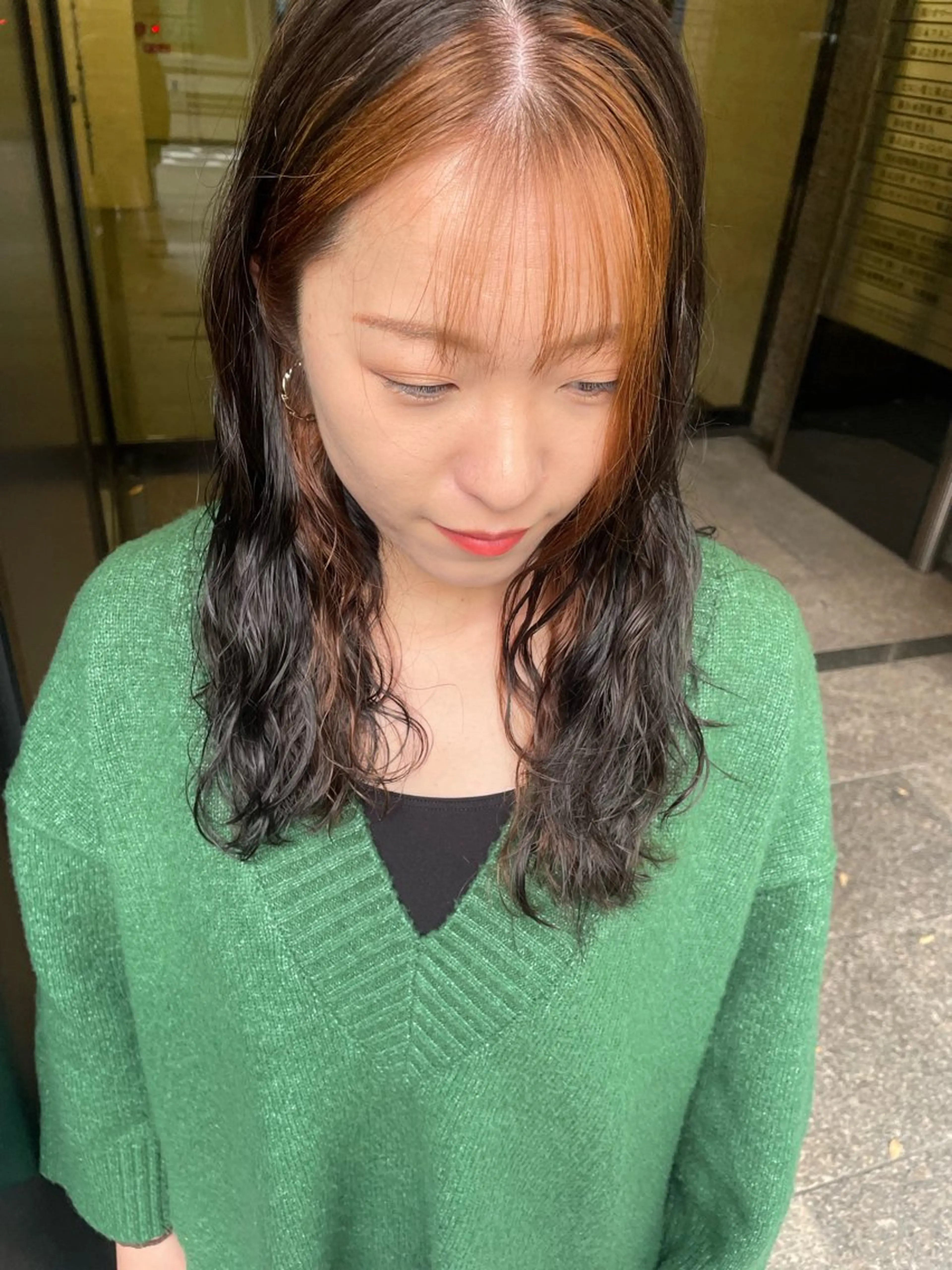 ロング カラー パーマ なかしま まなかのヘアスタイル