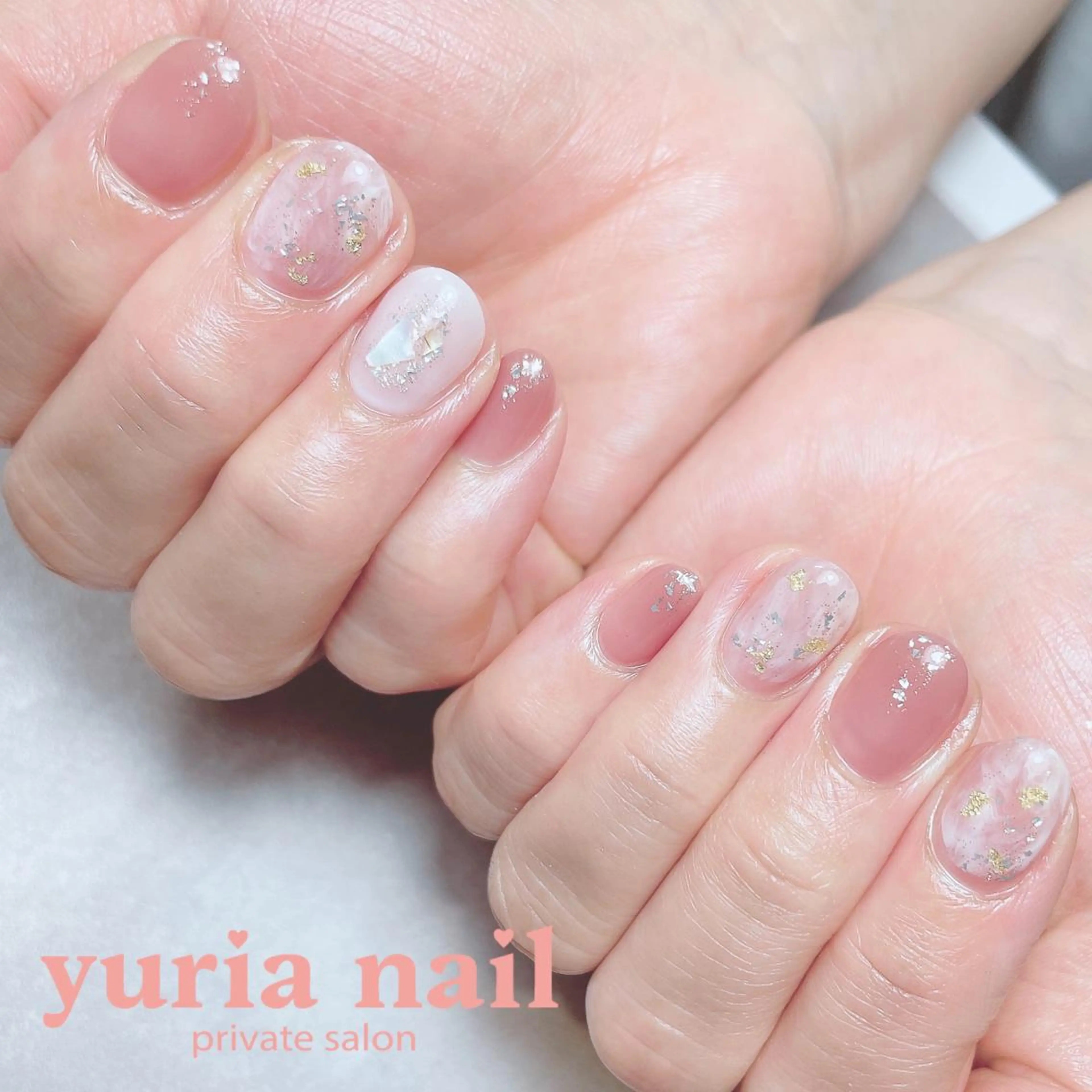 ネイル ジェルネイル ピンク ハンドネイル 小林 ゆりあのネイルデザイン