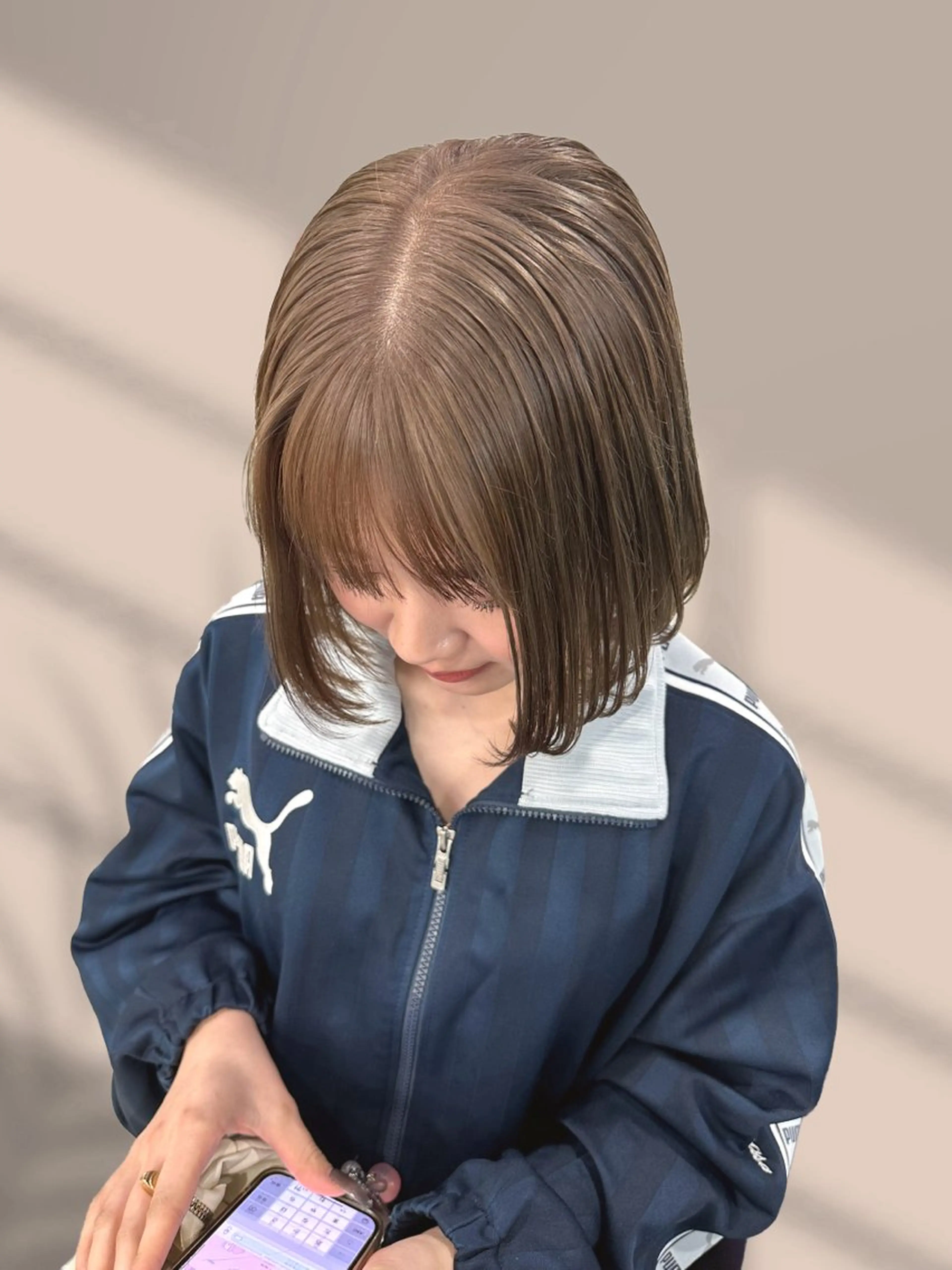 ショート ヘアカラー トリートメント ヘアセット くすみミルクティー／ ブラウン🪡TOWAのヘアスタイル