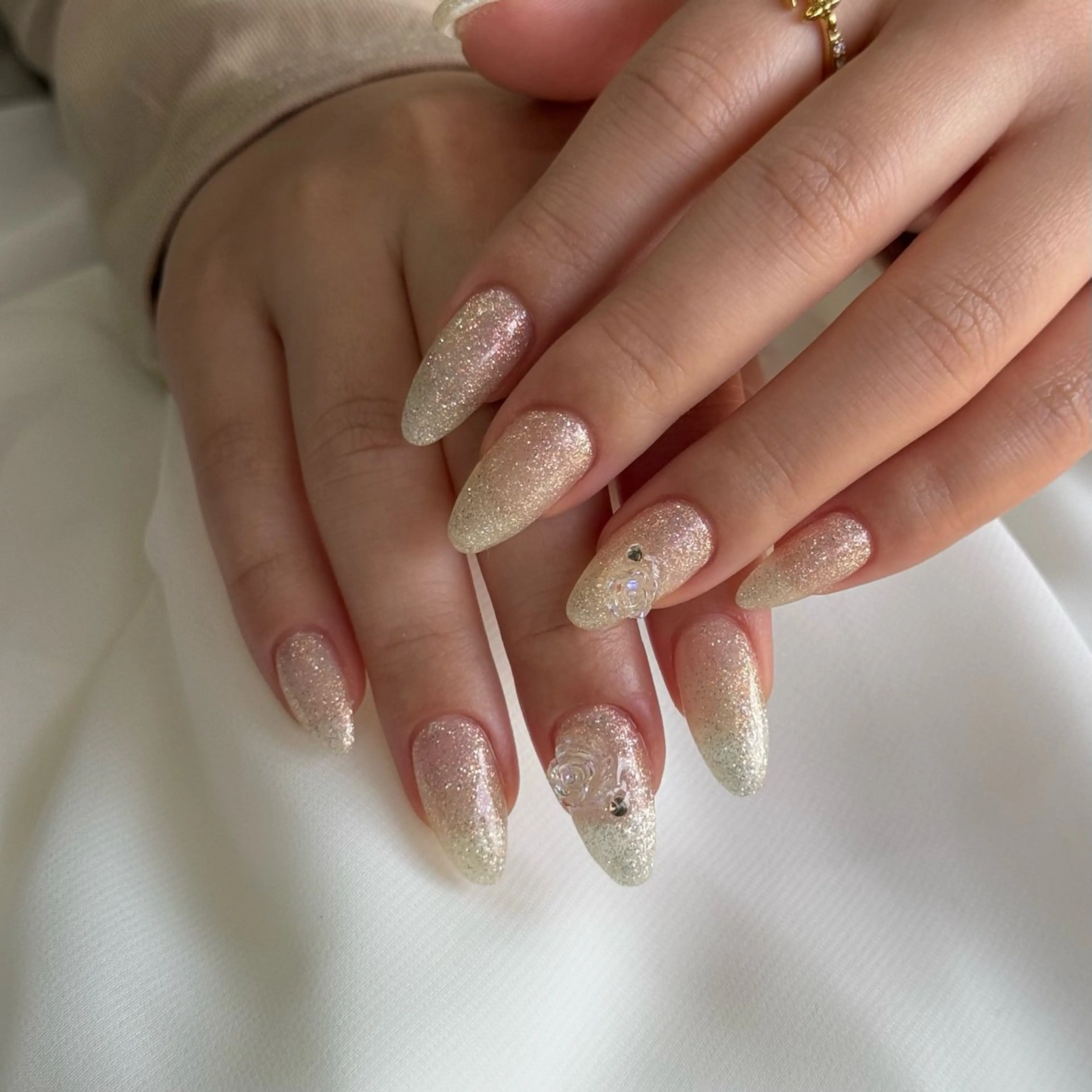 ネイル キラキラネイル ラメ(グリッター) 持ち込み ワンカラーネイル 春ネイル ハンドネイル HARUKA ネイリスト福岡/薬院のネイルデザイン