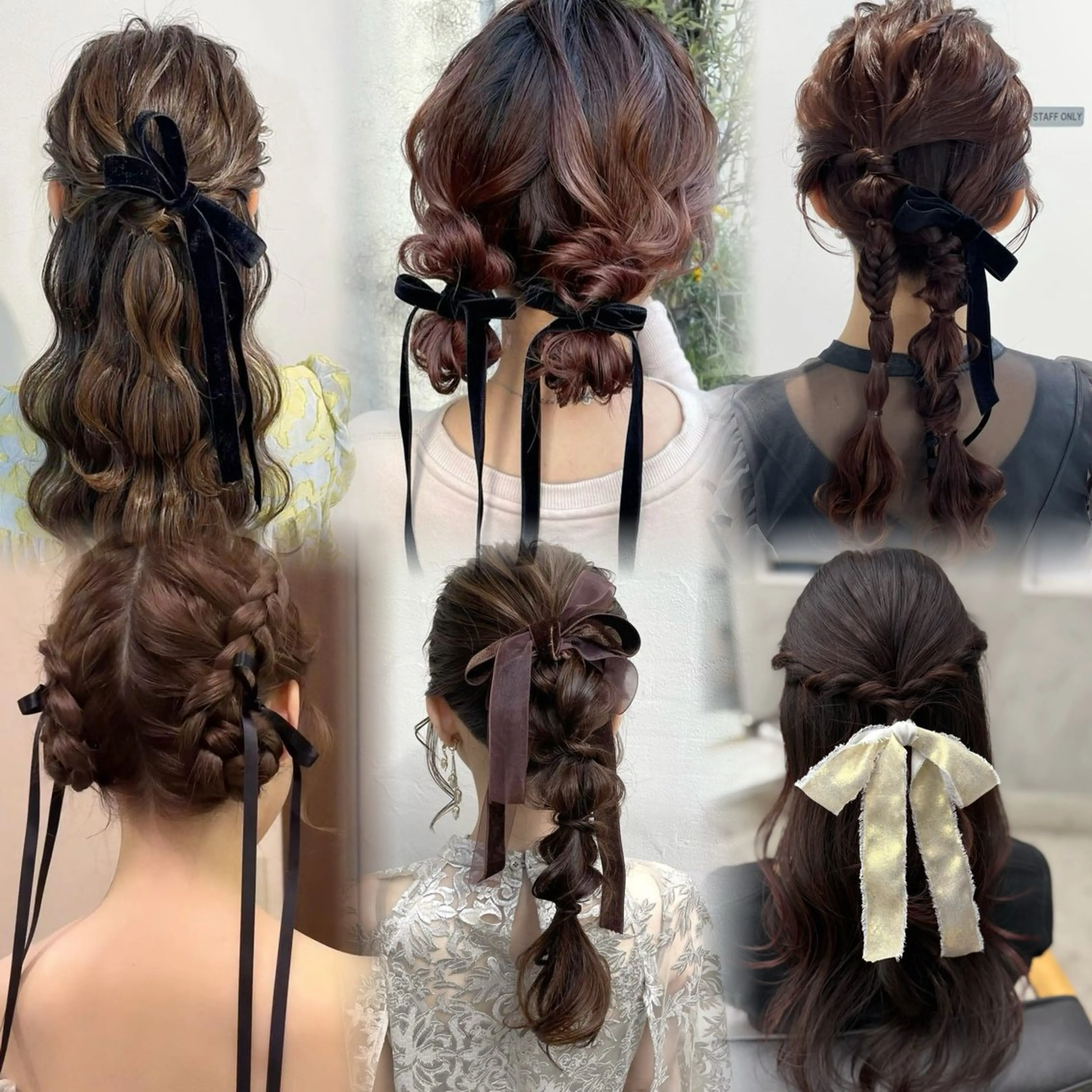 お呼ばれヘアセット🕊選べるリボン付き𓍯ハーフアップ＋編みおろし＋ツイン＋シニョン 相談◎の写真