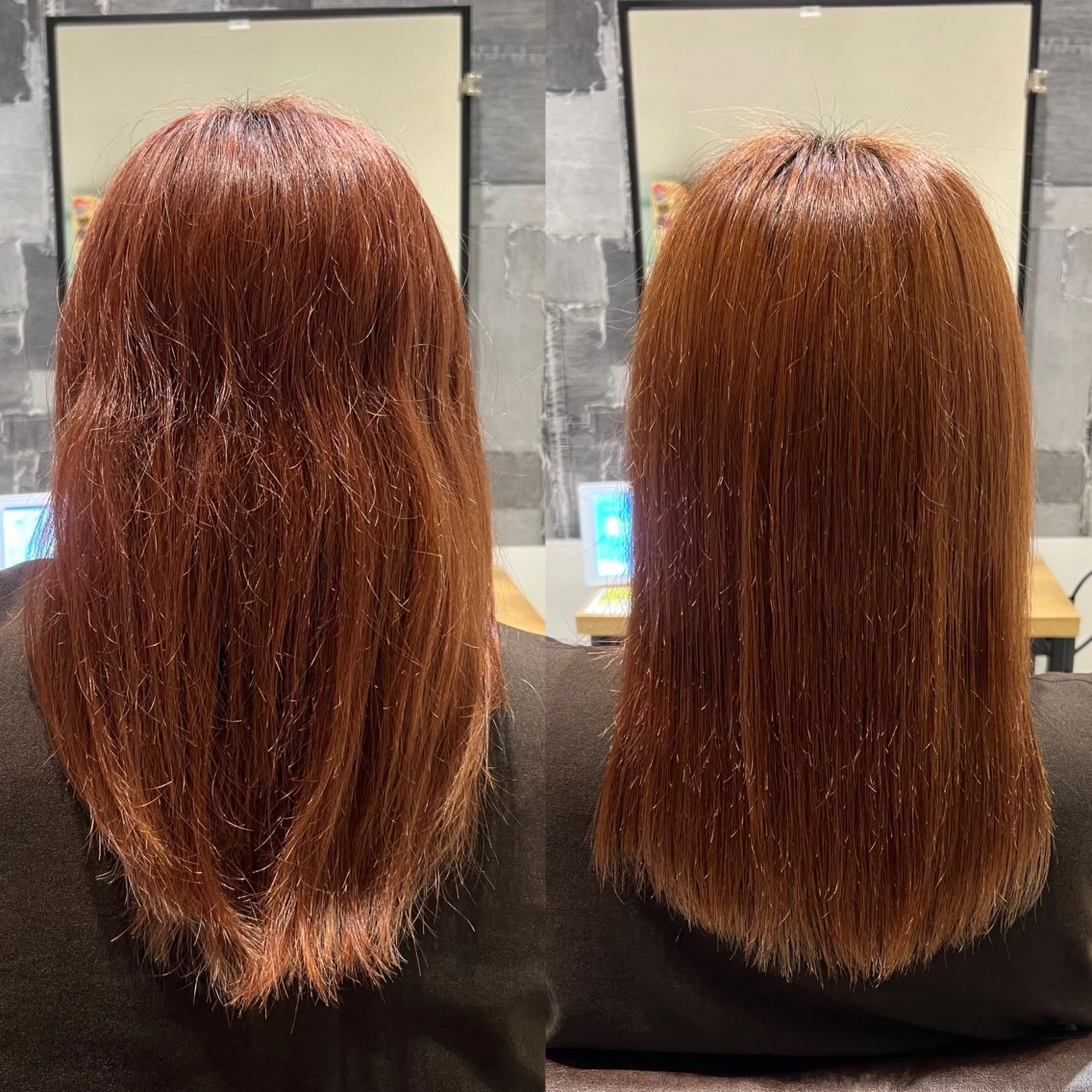 セミロング 縮毛矯正 トリートメント EARTH 柿崎日菜のヘアスタイル