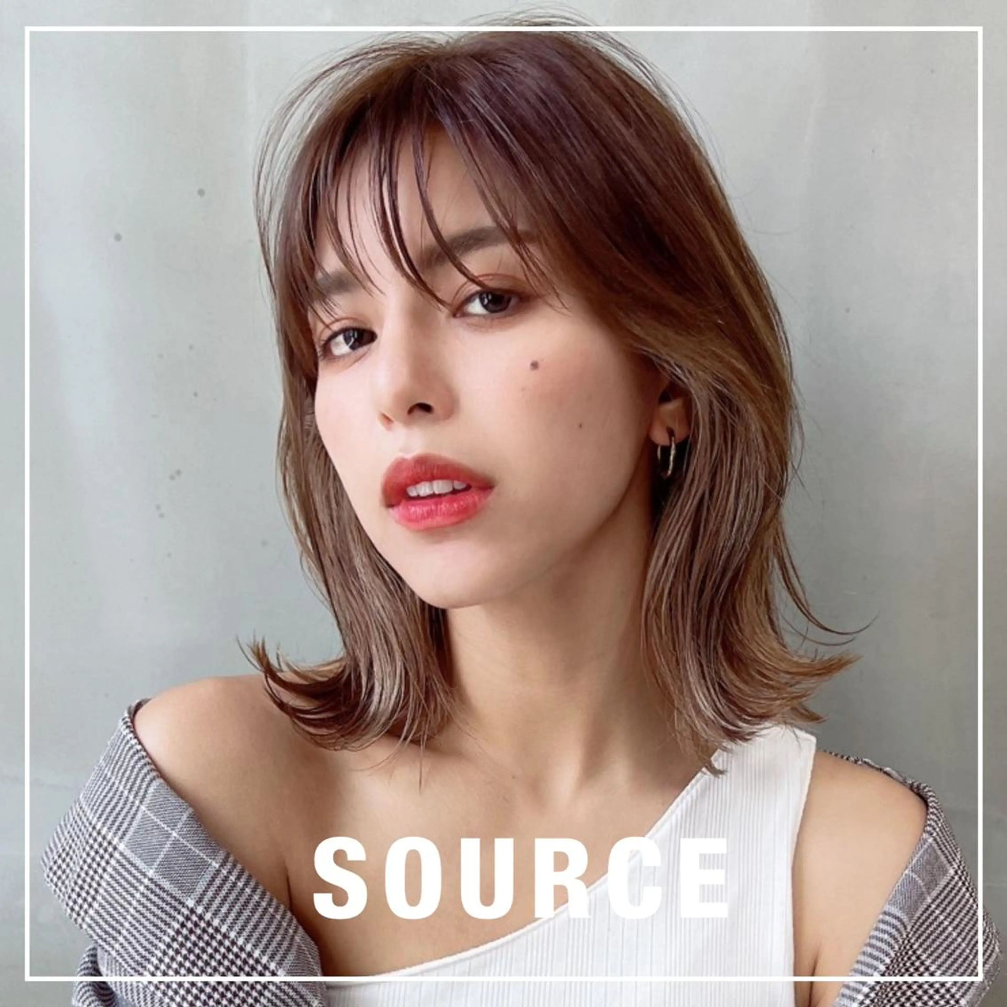 ミディアム カラー SOURCE 京橋のヘアスタイル