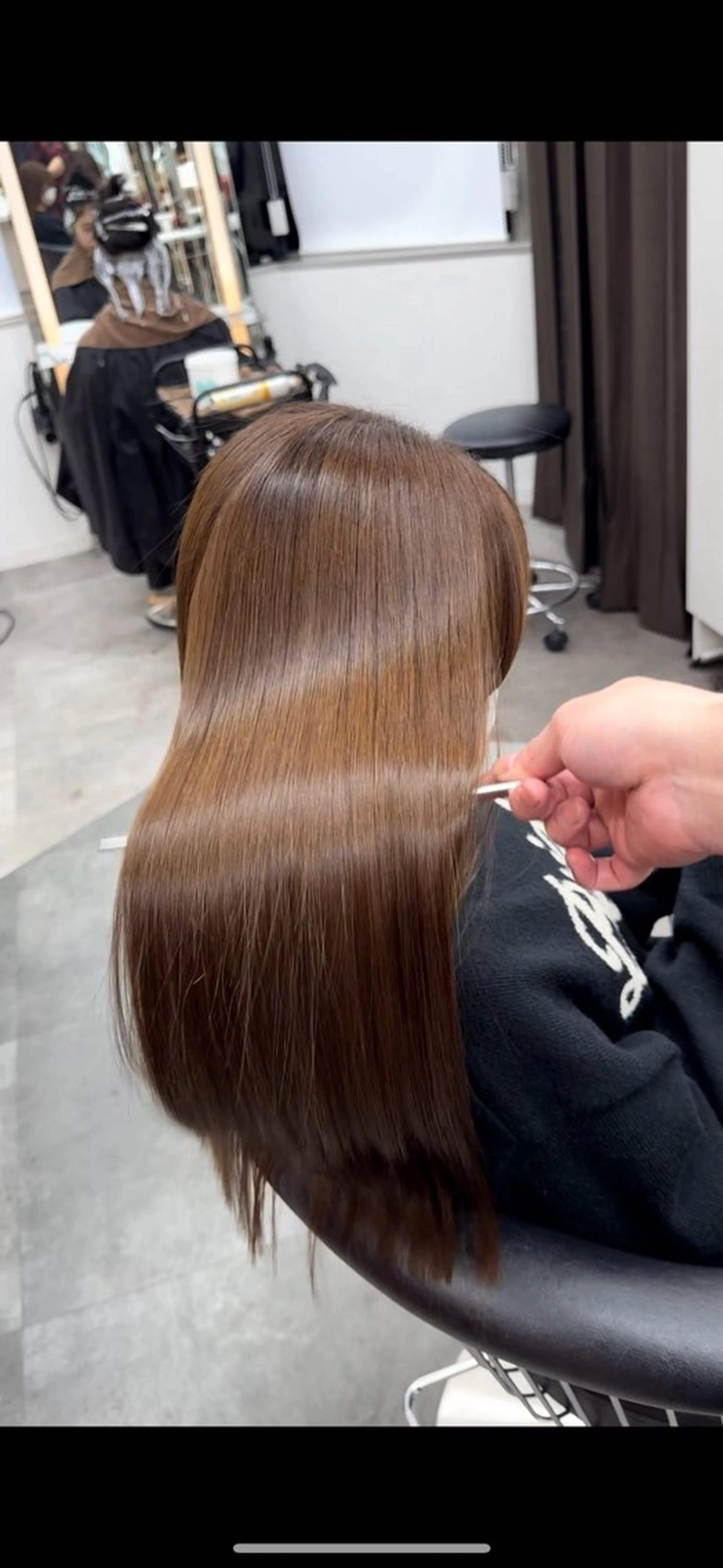 ミディアム パーマ 山崎/ボブ縮毛矯正 レイヤー髪質改善のヘアスタイル