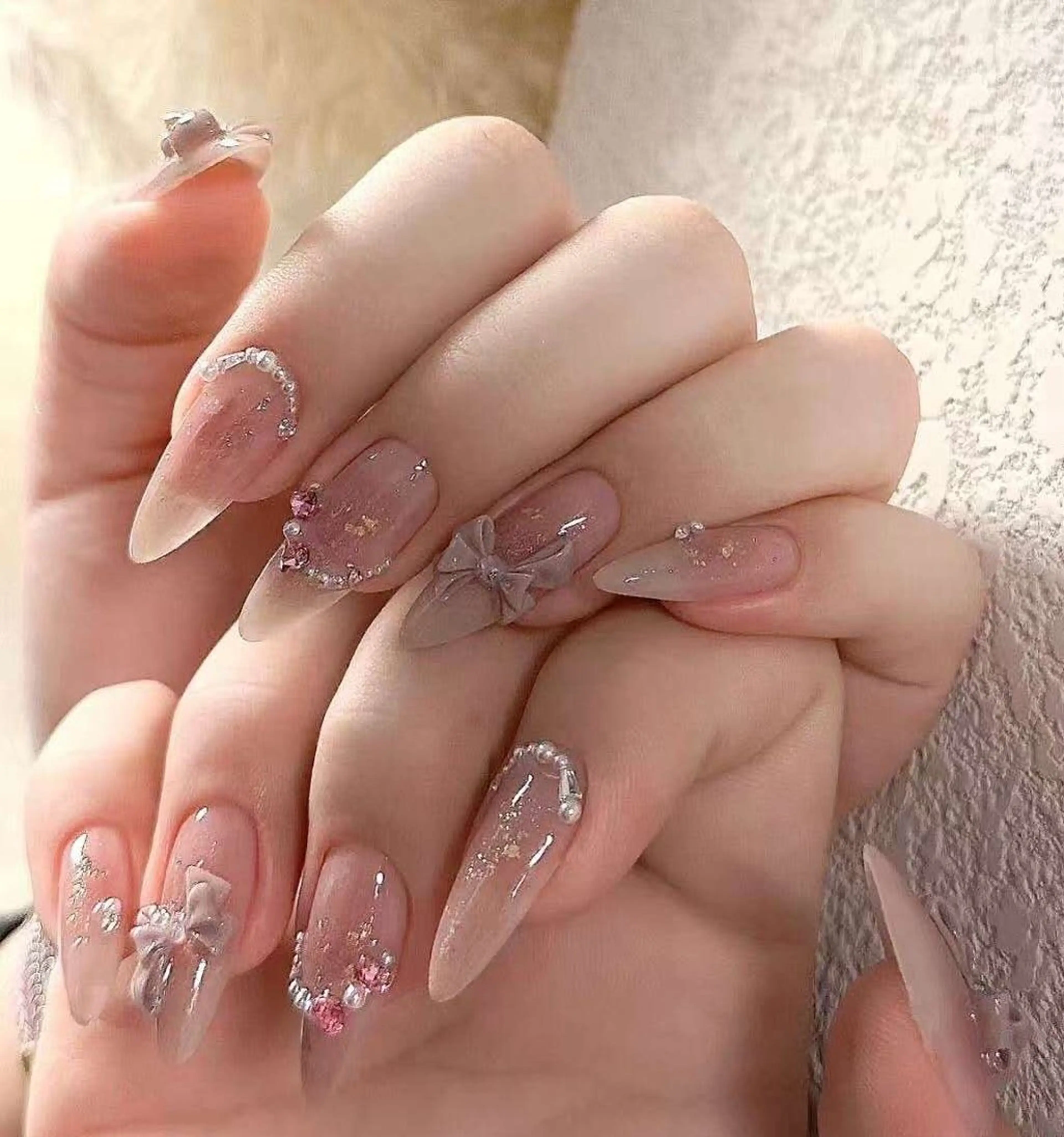 ネイル オーロラネイル フラワーネイル フットネイル フレンチネイル ジェルネイル ハンドネイル BabyYouMi ねねのネイルデザイン