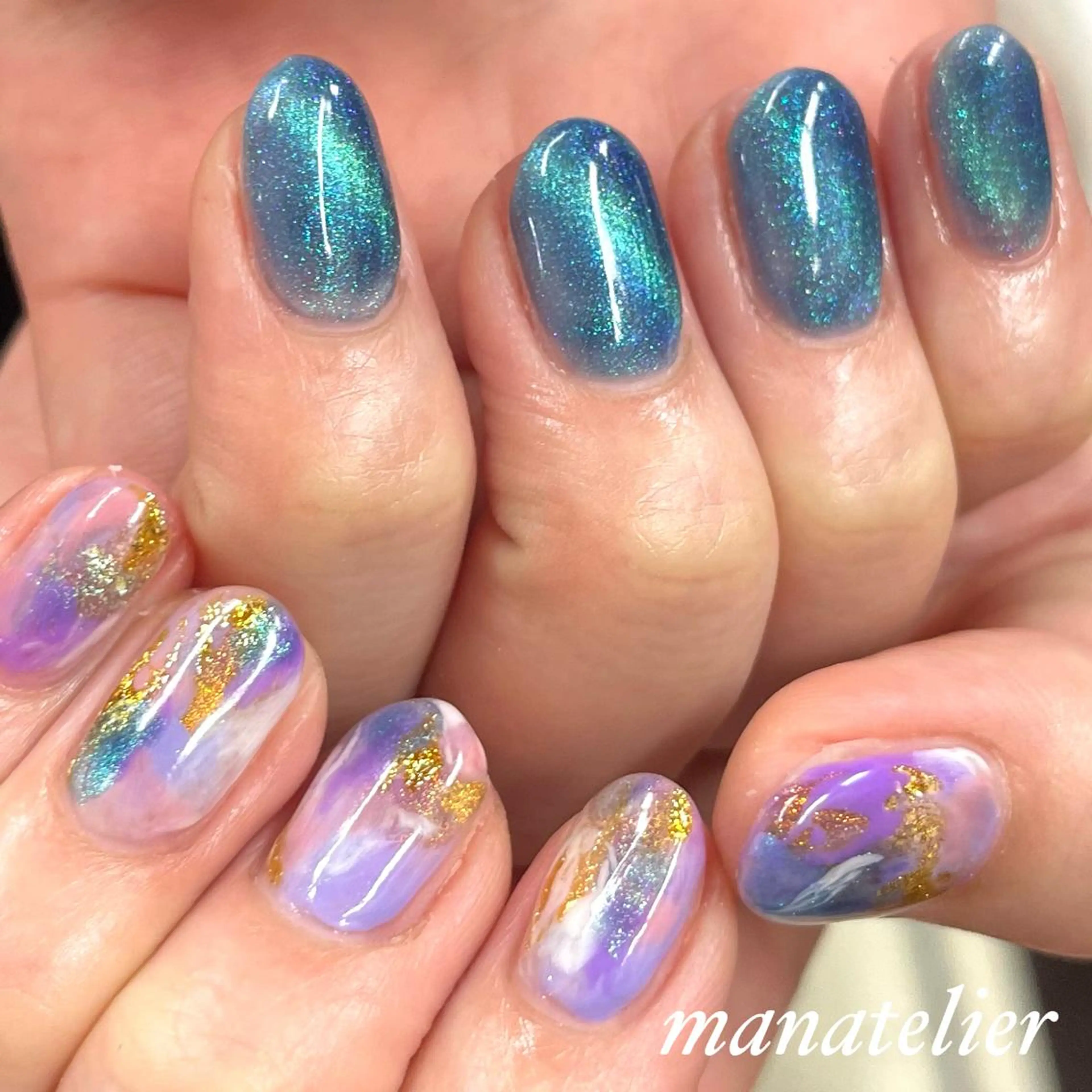 ネイル マグネットネイル ニュアンスネイル ハンドネイル manatelier マナトリエのネイルデザイン