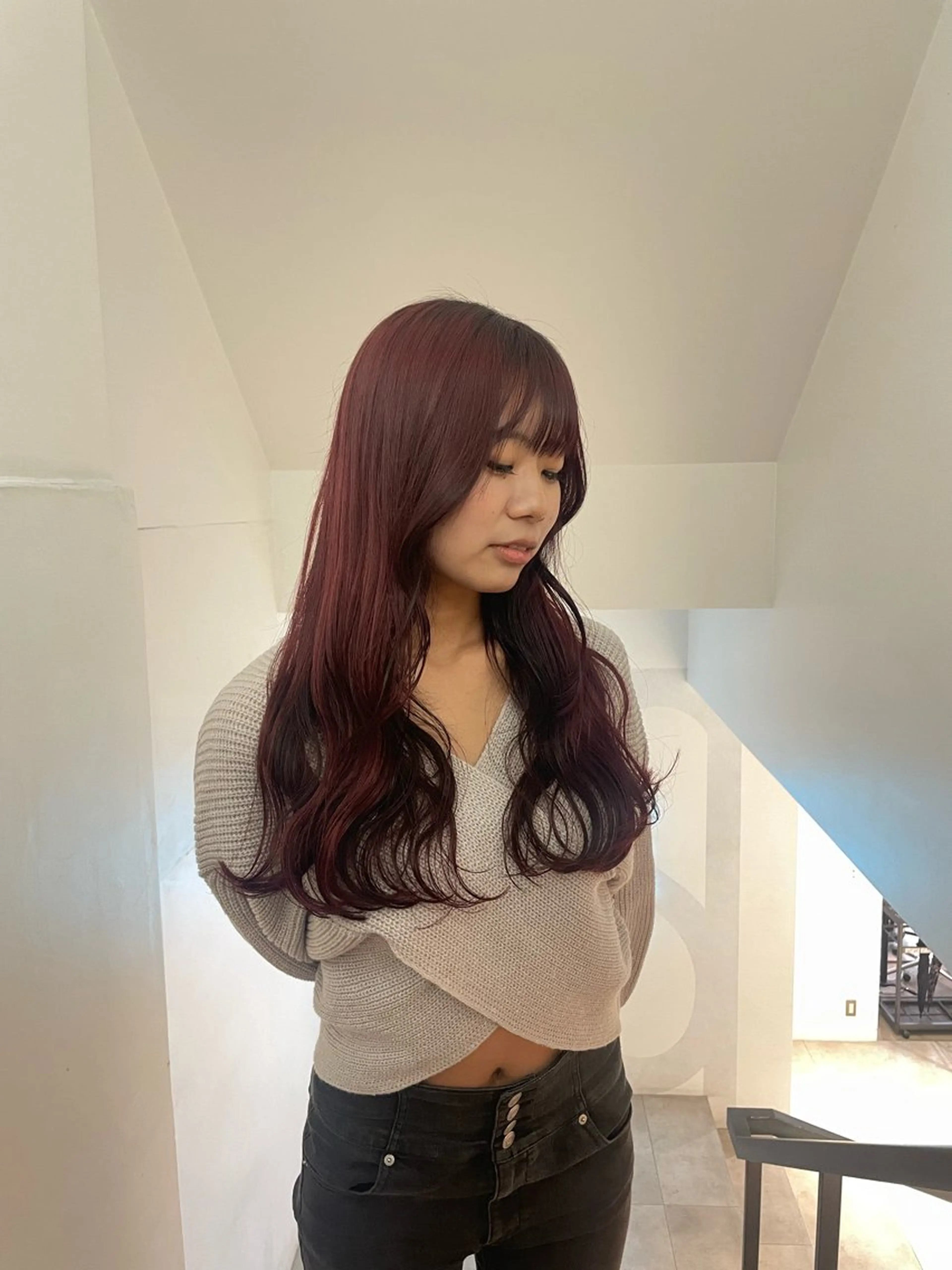 ロング カラー ヘアカラー 🌟暖色系ハイトーン 🌟AIのヘアスタイル