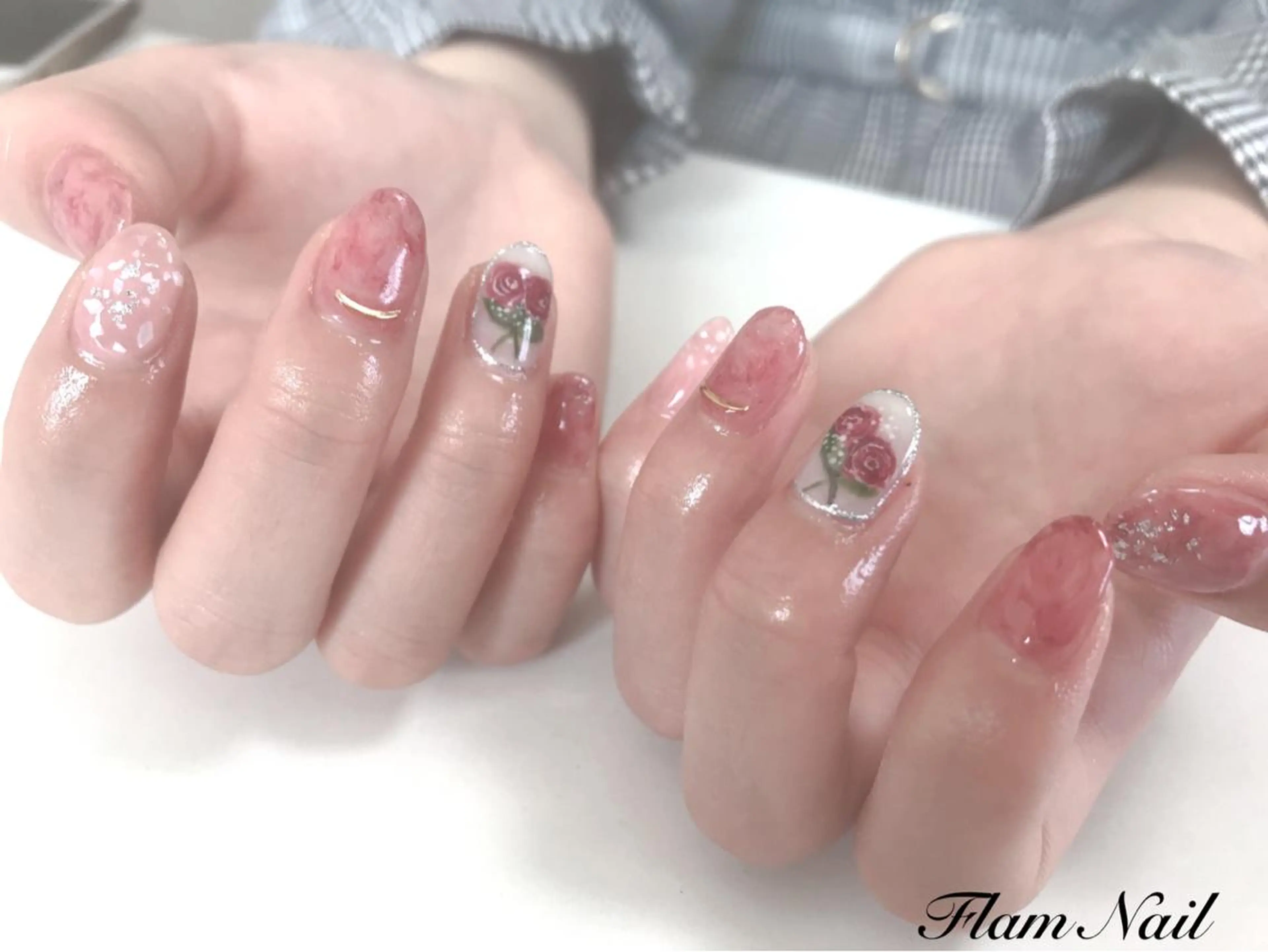 ネイル アートネイル 春ネイル Flam Nailのネイルデザイン