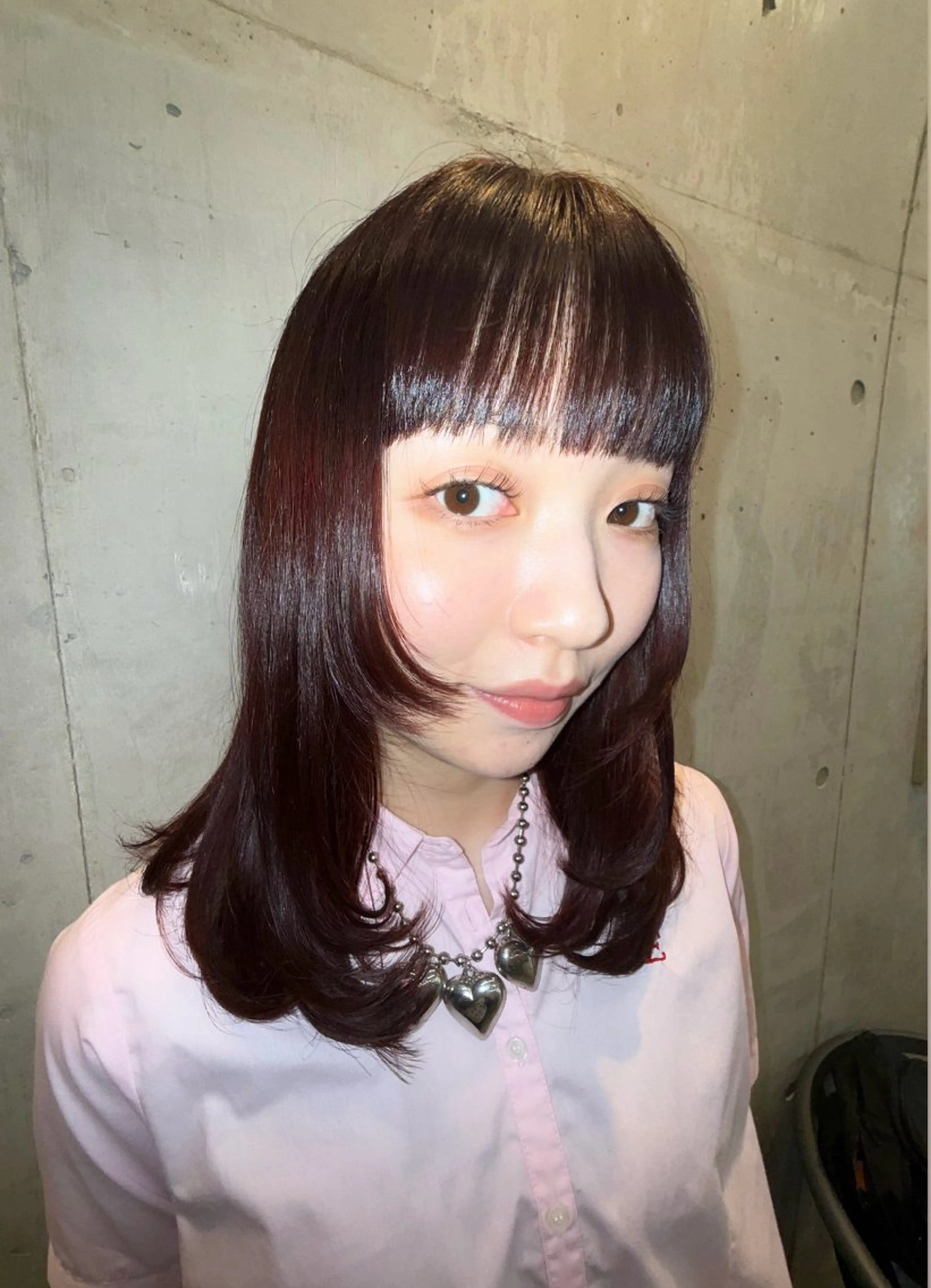 ミディアム ショートボブ ミディアムパーマ ボブ ハイライト 髪質改善 KAAI ㅤのヘアスタイル