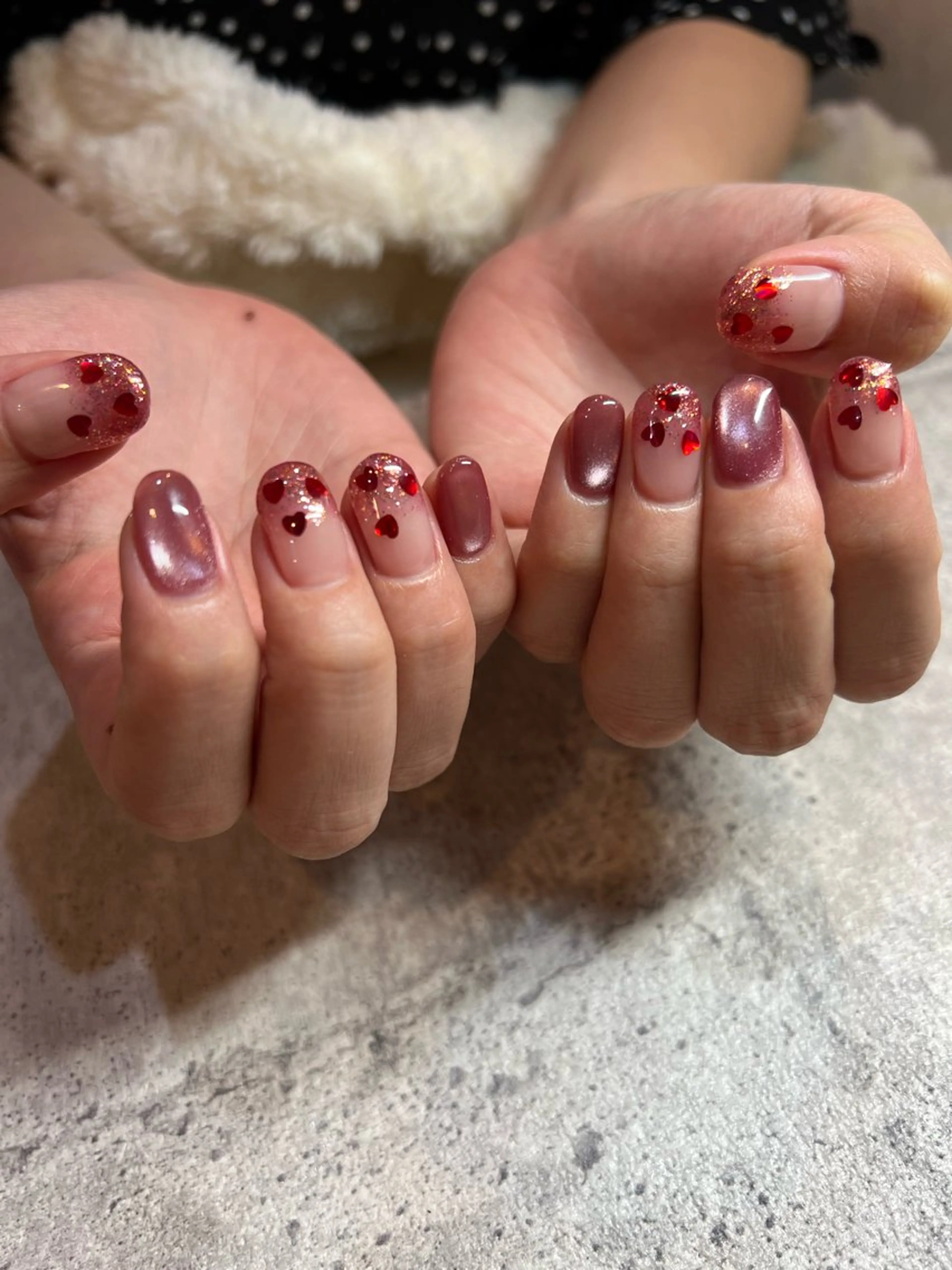 ネイル ハート ハンドネイル nail salon y＋のネイルデザイン