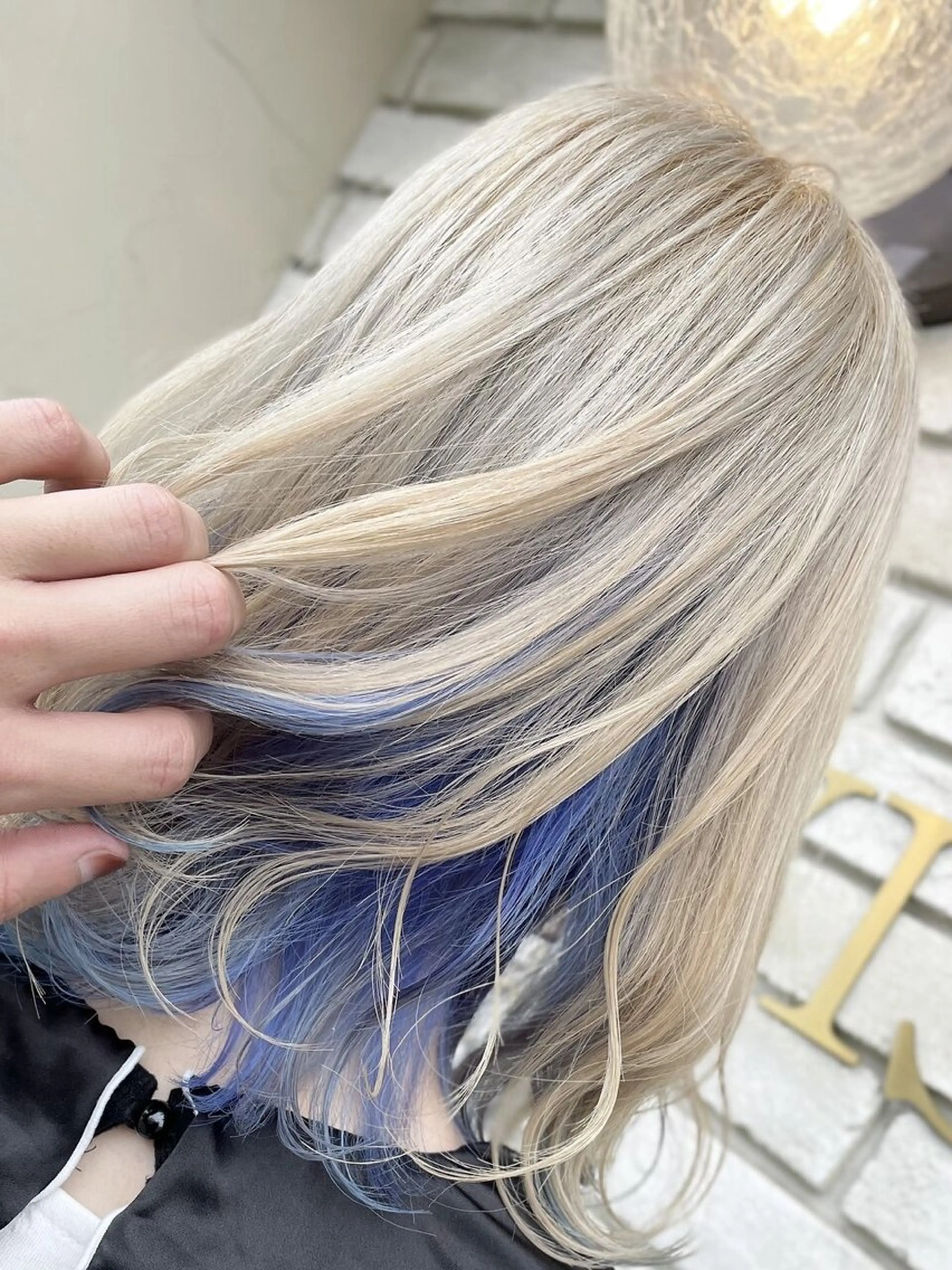 セミロング カラー ブリーチ ダブルカラー グラデーションカラー ハイライトカラー インナーカラー ヘアカラー みらい🖤ブリーチ 縮毛矯正モデル募集のヘアスタイル