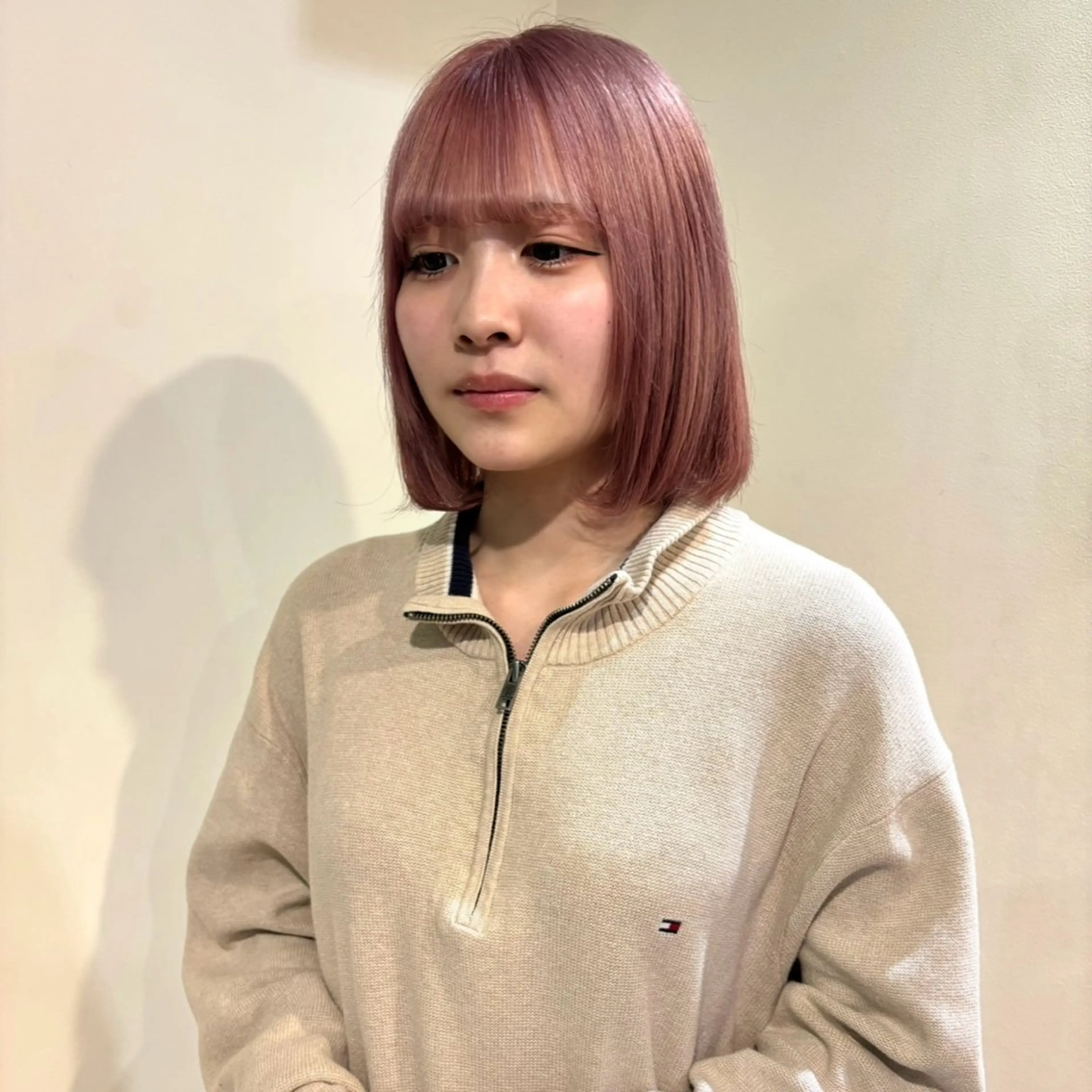 ミディアム カラー ブリーチ ケアブリーチ ダブルカラー ハイトーンカラー ピンクカラー ヘアカラー ブリーチなしベージュ カラー✨Takeのヘアスタイル