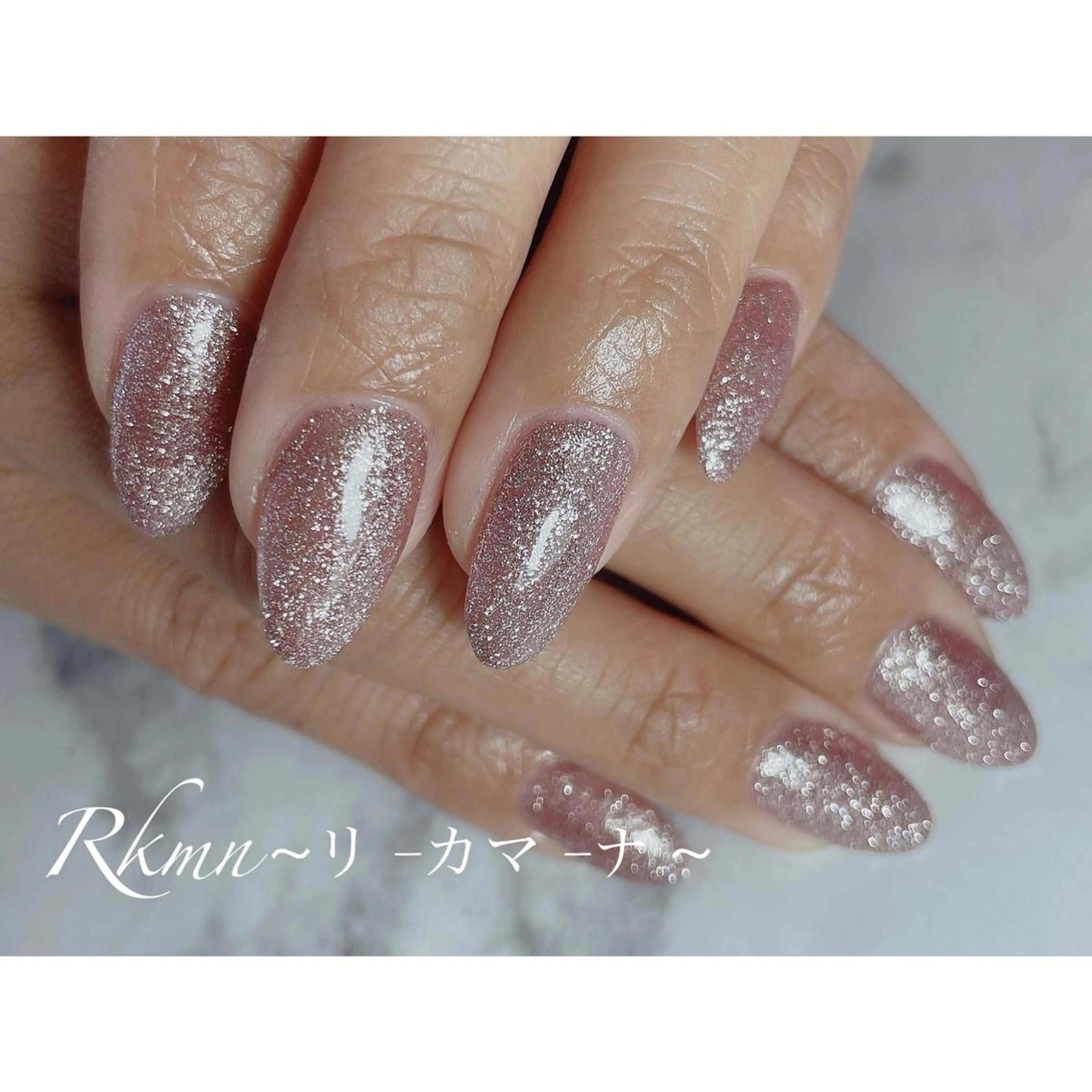 ネイル アートネイル ラメ(グリッター) ワンカラーネイル パープル 春ネイル ハンドネイル フットネイル ハンドケア Rkmn ~リ-カマ-ナ~のネイルデザイン