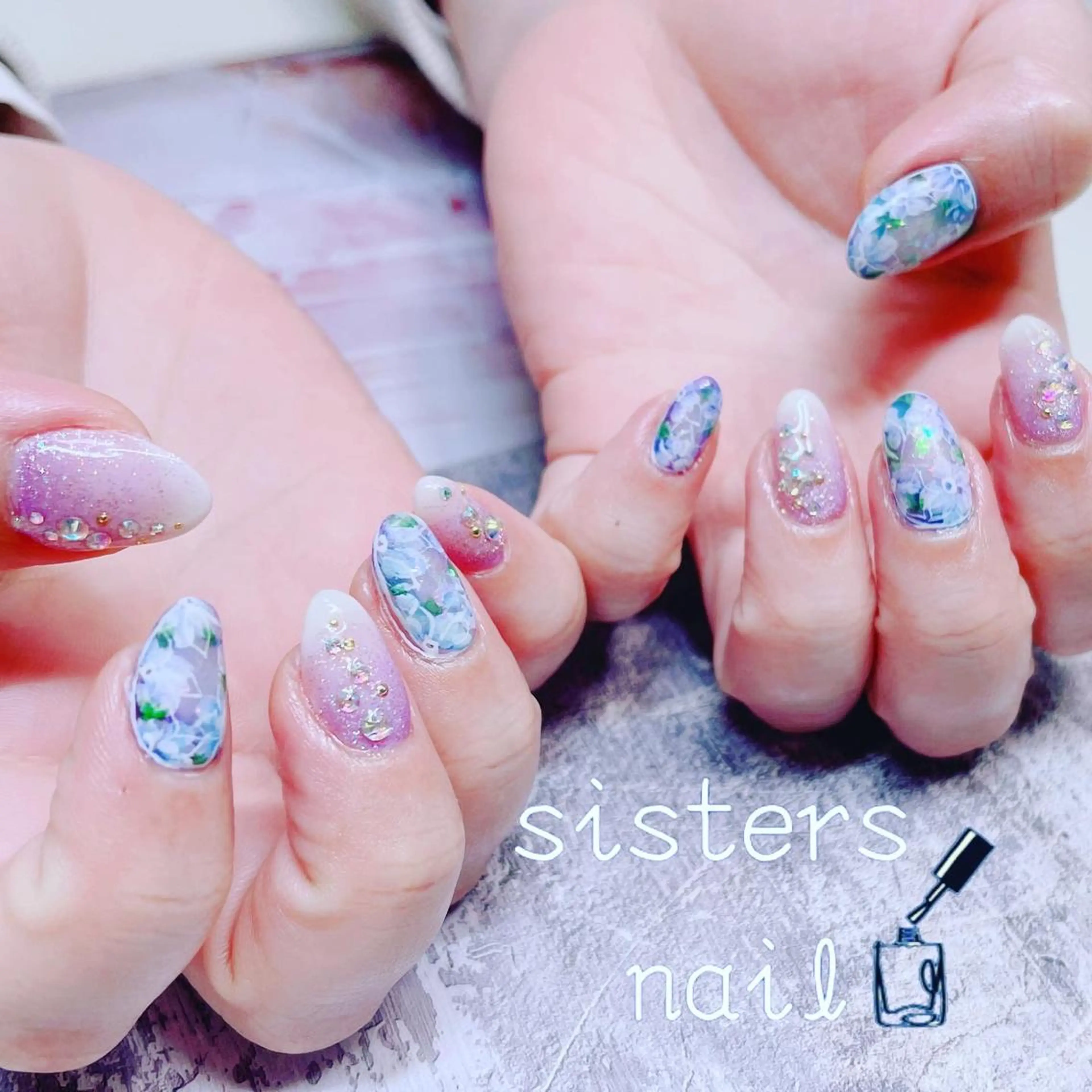 ネイル アートネイル フラワーネイル マットネイル 春ネイル sisters nail.fのネイルデザイン