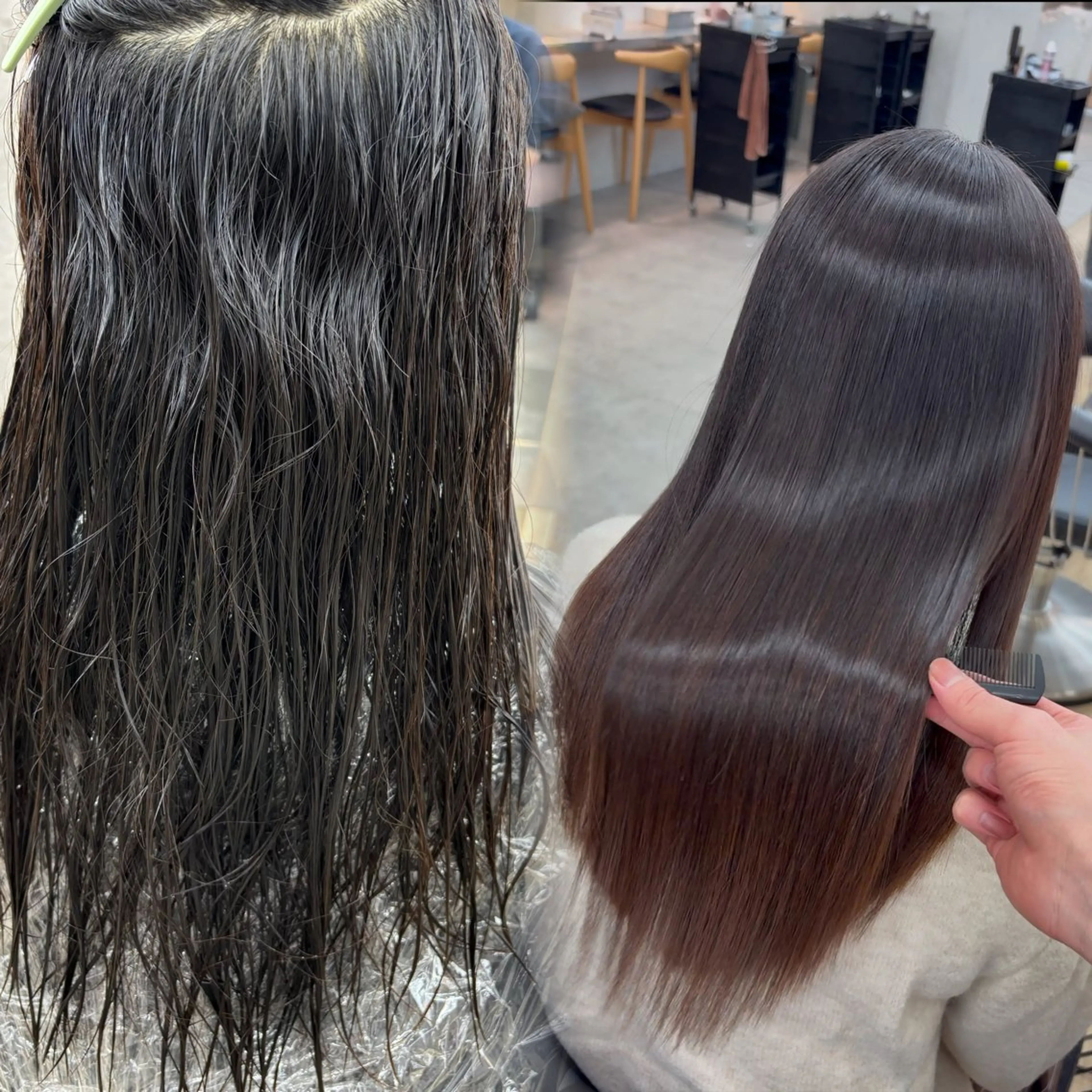 【❣️1日2名限定❣️】髪質改善縮毛矯正+カット＋スチームトリートメント✨の写真