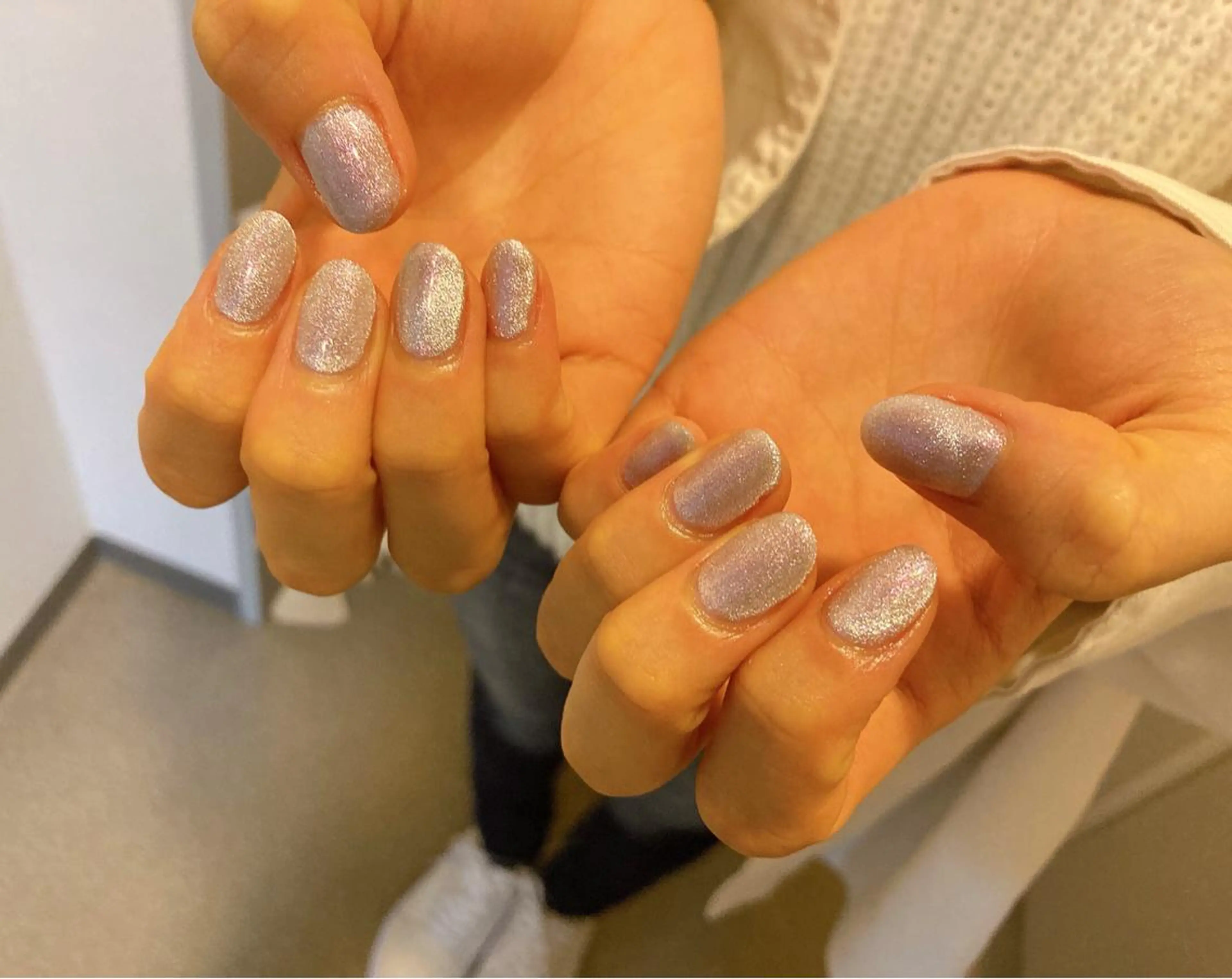 ネイル マグネットネイル ピンク ホワイト ハンドネイル Mogu nail 二子玉川のネイルデザイン