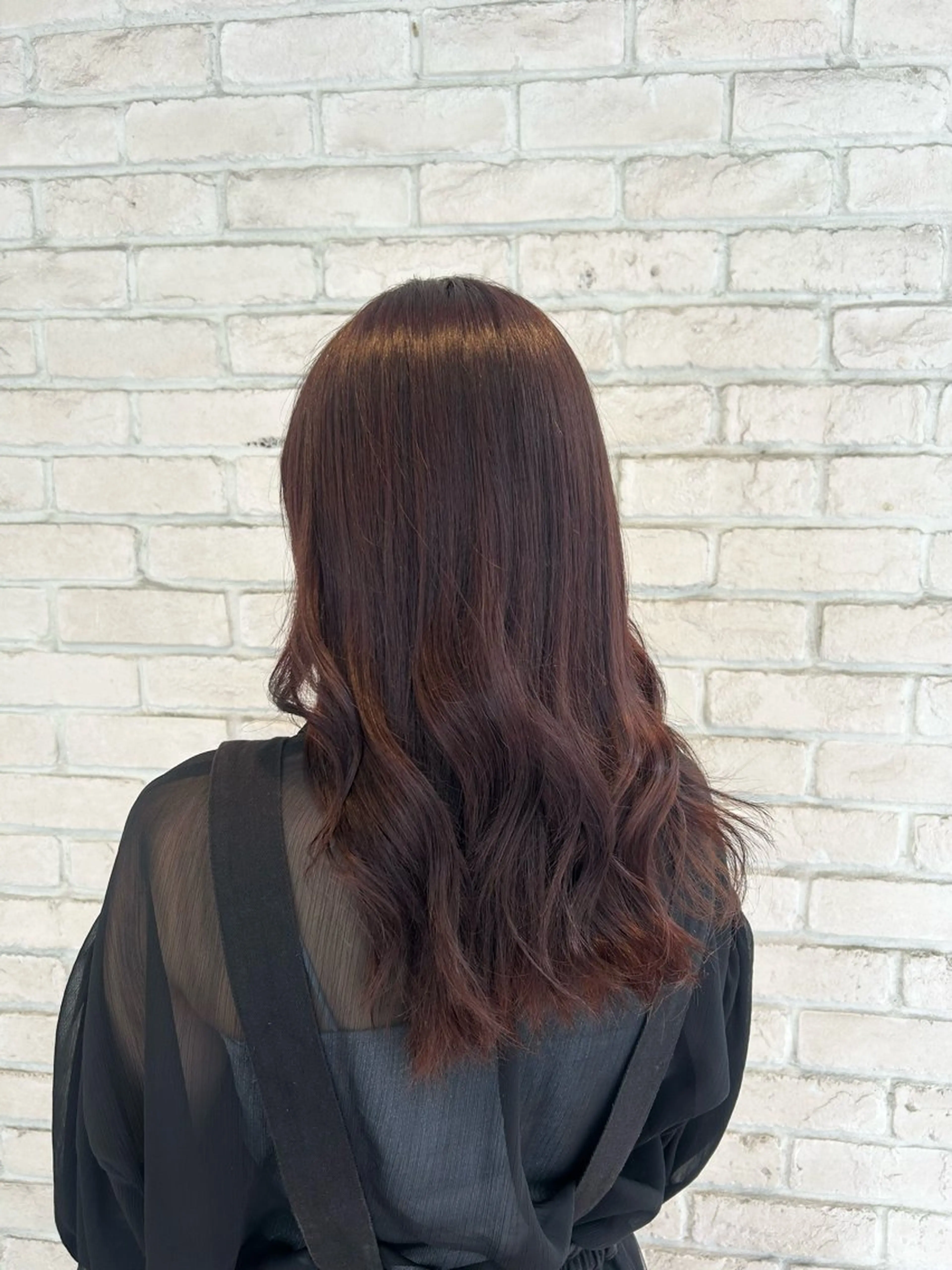 ロング カラー ブリーチ ブリーチなしカラー レッドカラー ロング ヘアカラー 🧃暖色カラー/🪷 アレンジ/　yunaのヘアスタイル