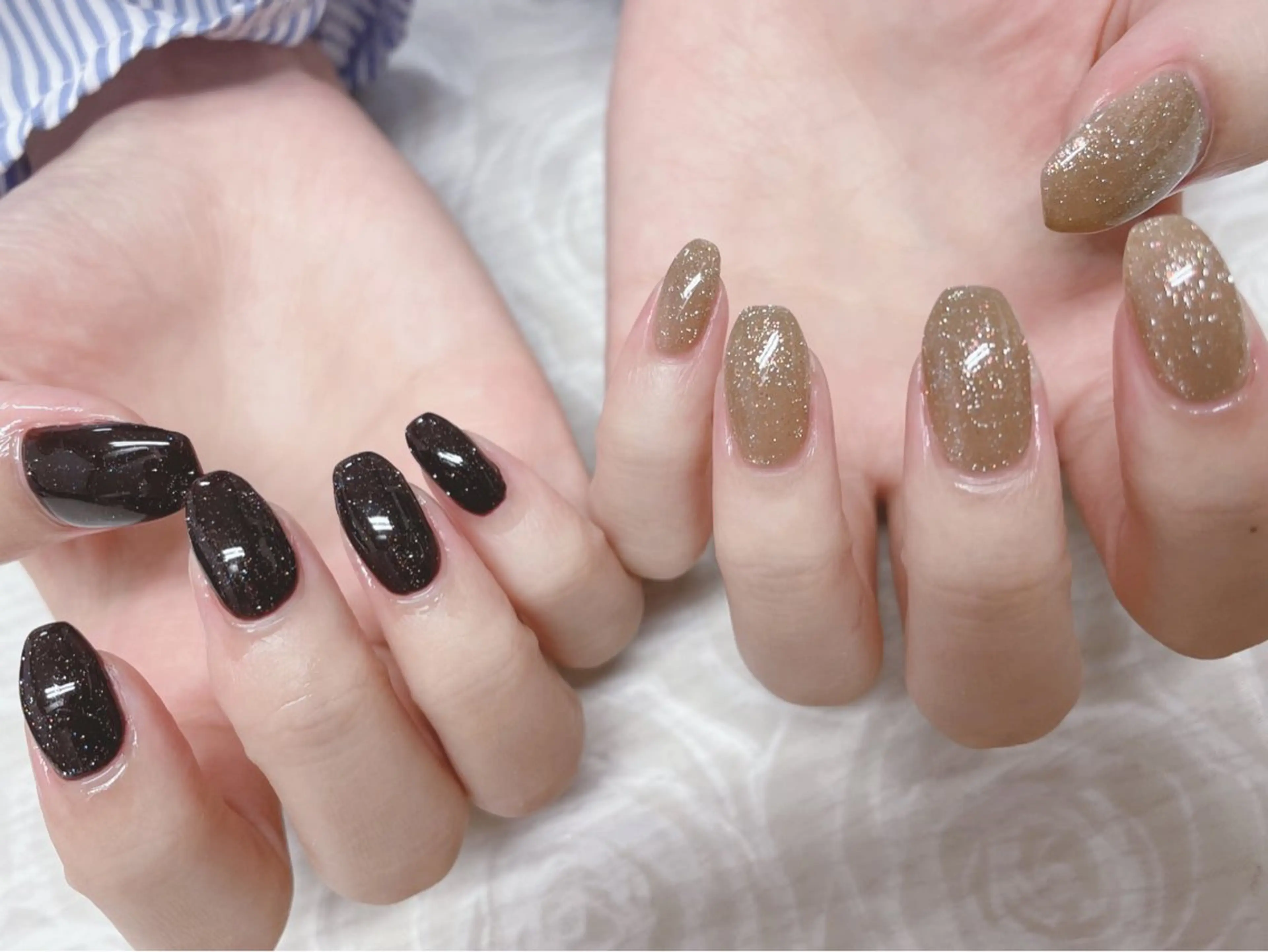 ネイル フラッシュネイル ジェルネイル キラキラネイル パラジェル 芦辺 香奈のネイルデザイン